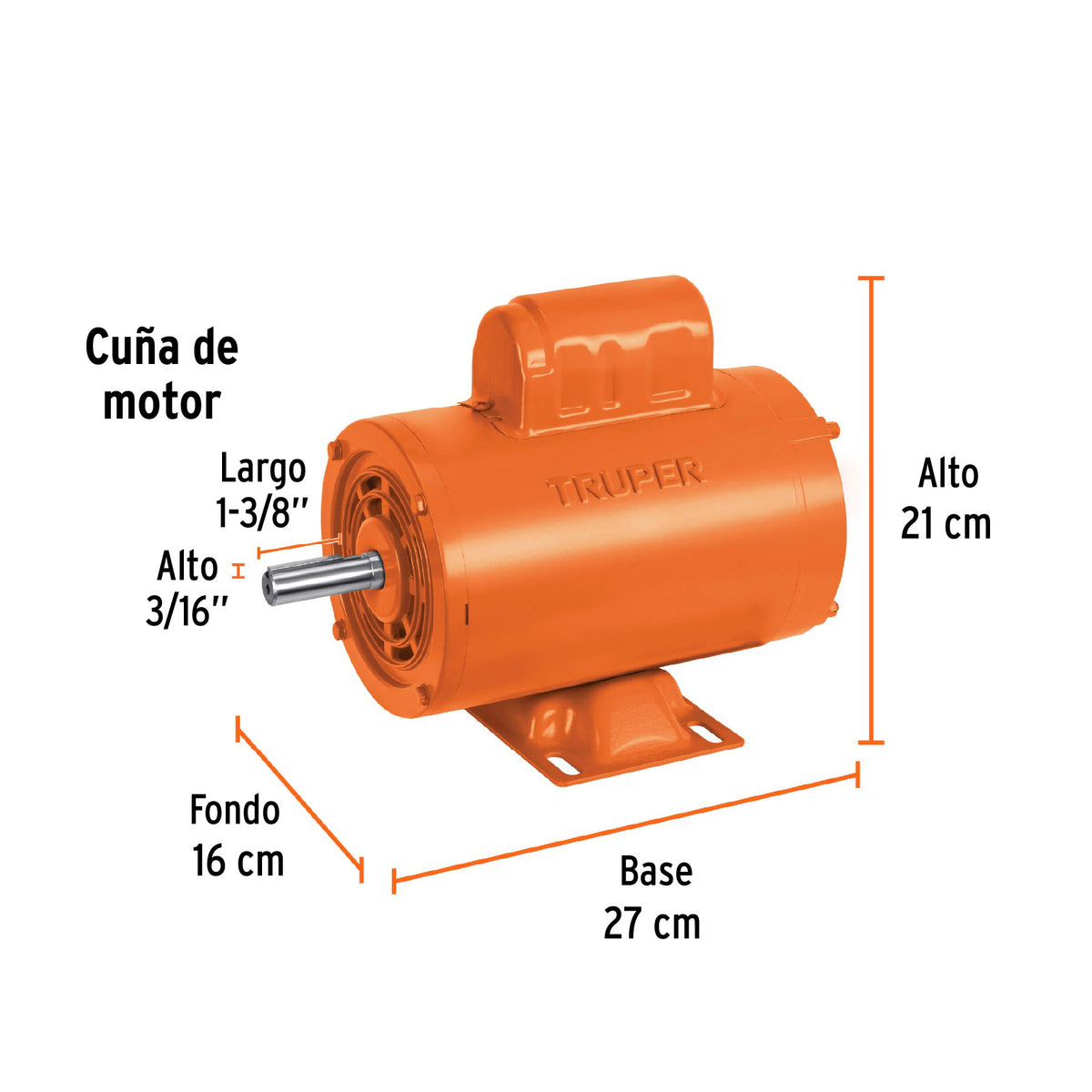 Motor monofásico de 3/4 HP, alta, Truper