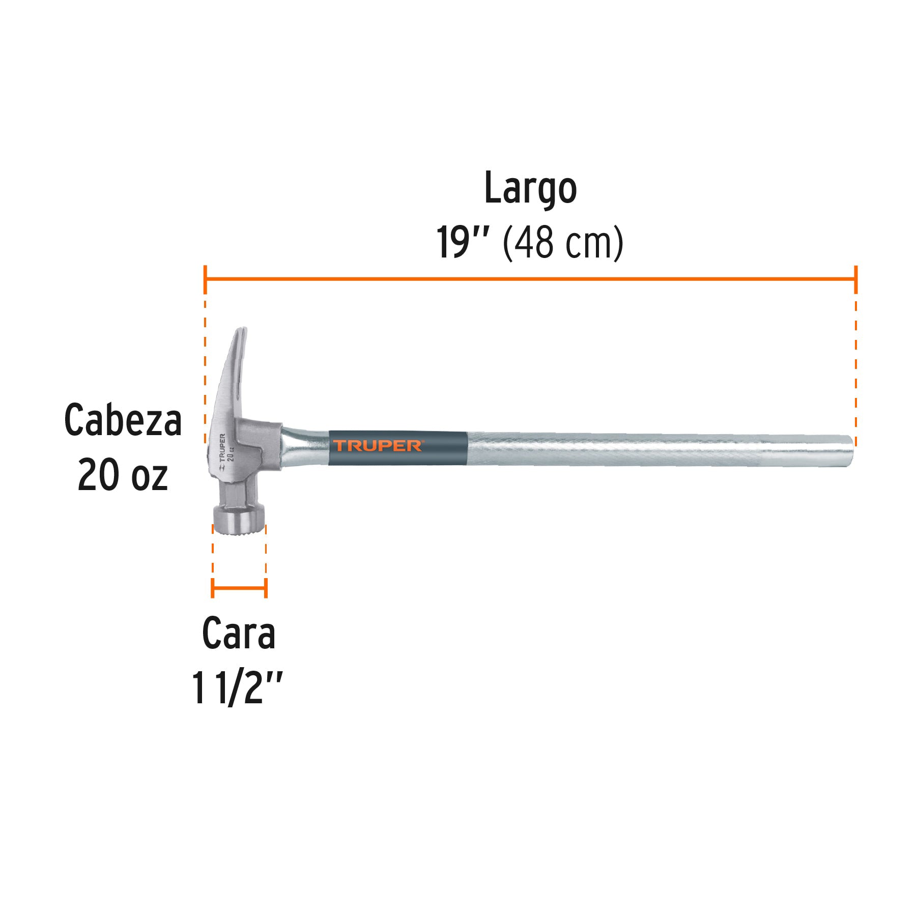Martillo California Ripper, boca fresada, 20 oz, mgo.tubular