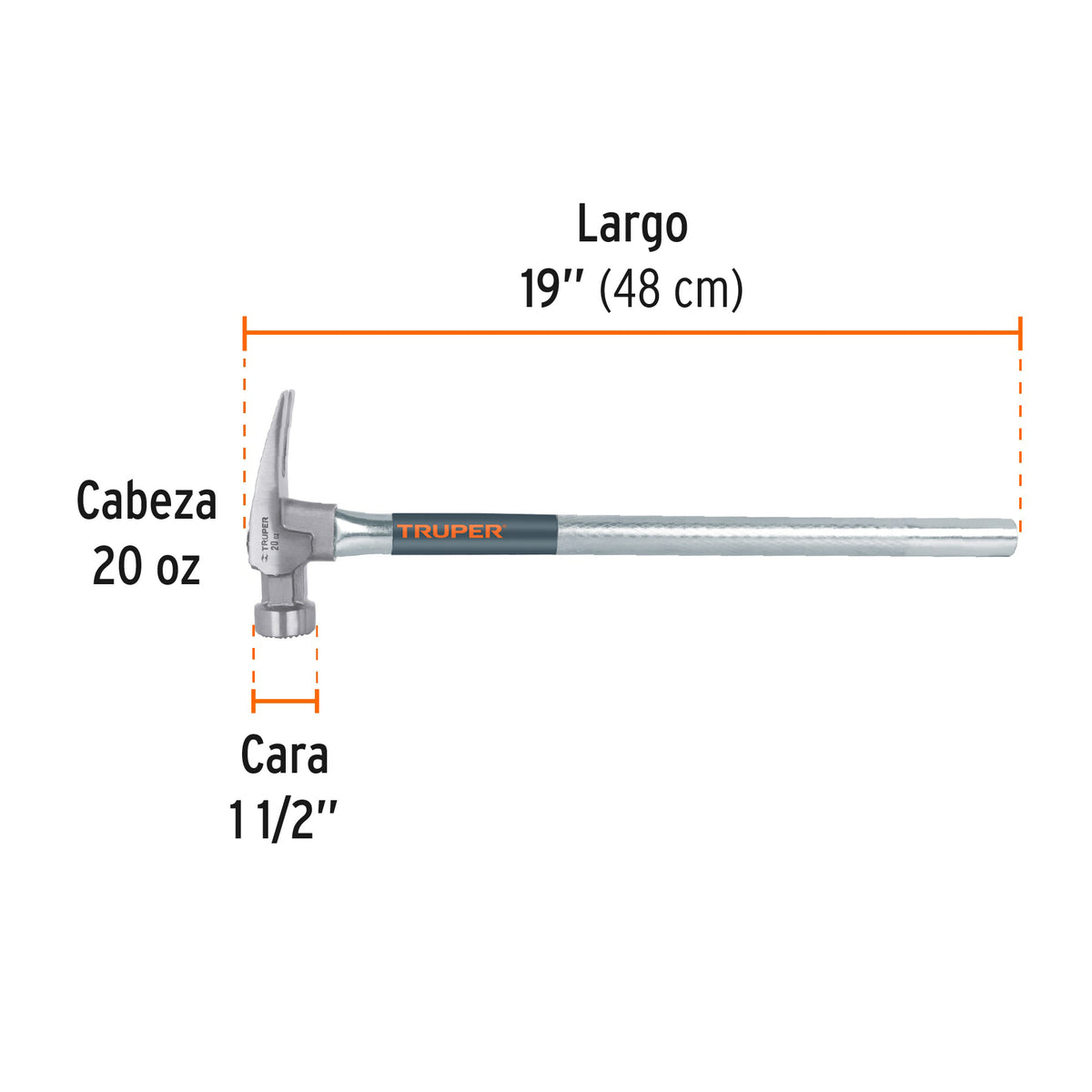 Martillo California Ripper, boca fresada, 20 oz, mgo.tubular