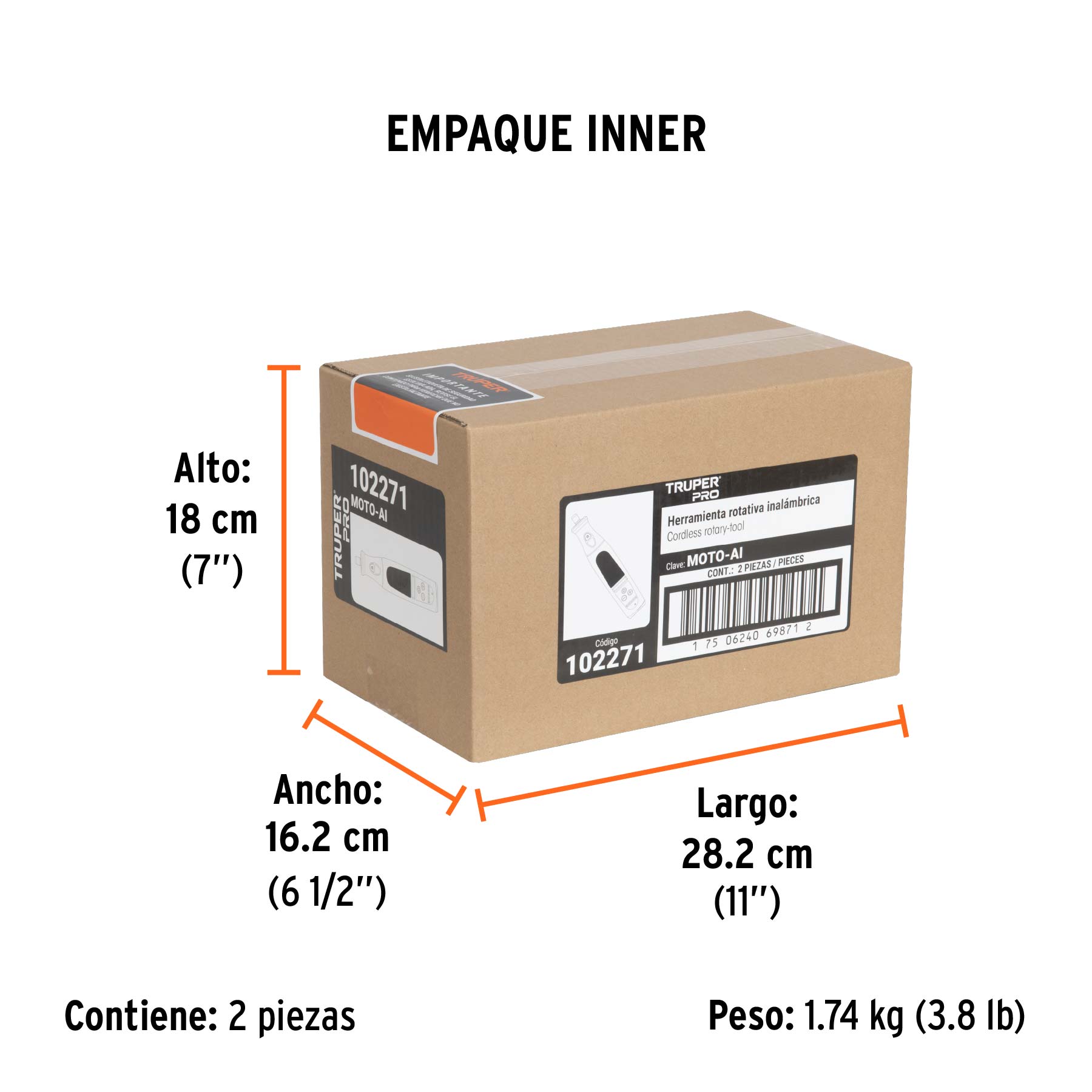 Herramienta rotativa inalámbrica 7.2 V, profesional, Truper
