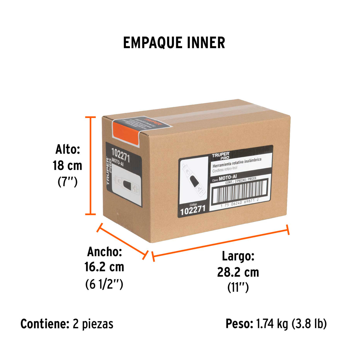 Herramienta rotativa inalámbrica 7.2 V, profesional, Truper