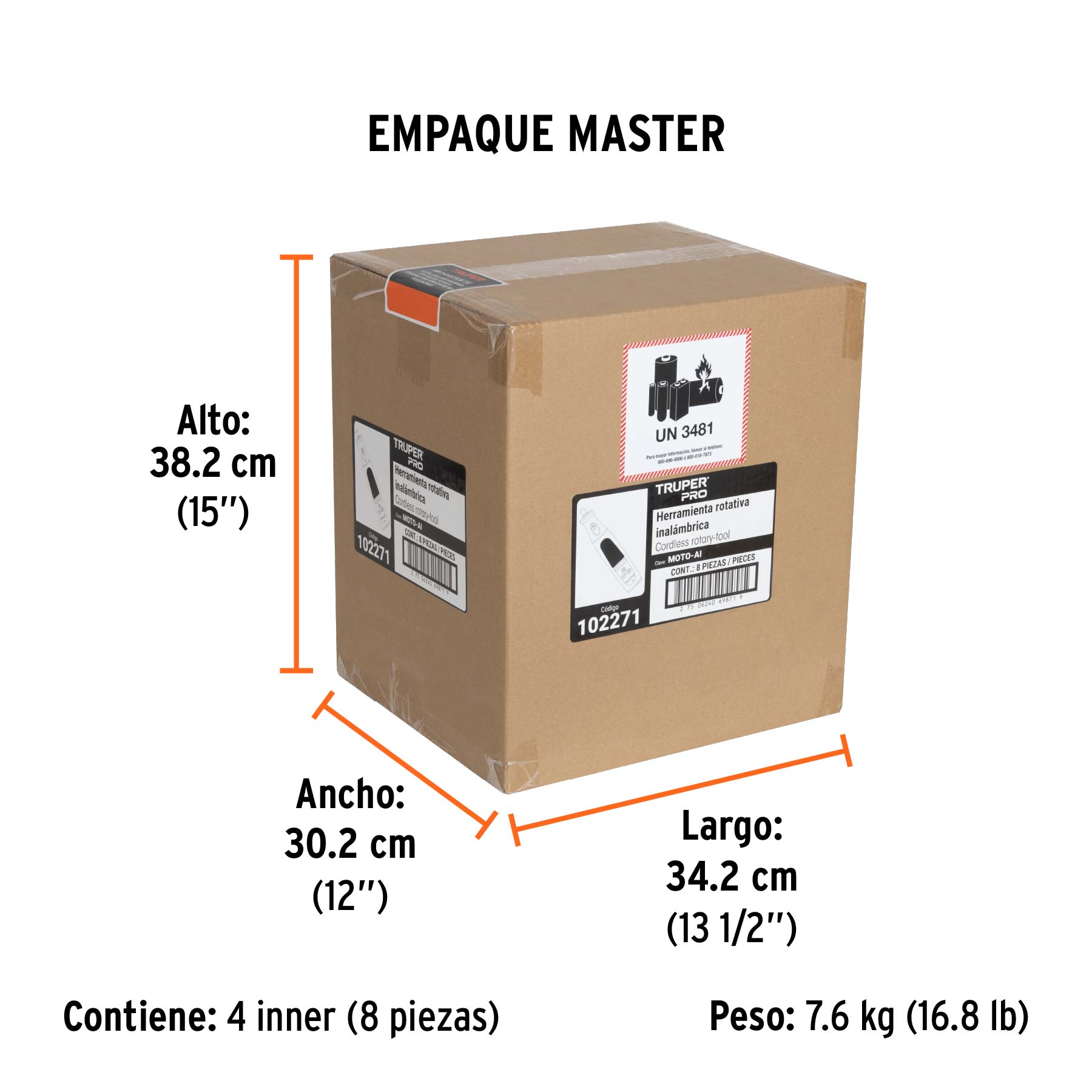 Herramienta rotativa inalámbrica 7.2 V, profesional, Truper