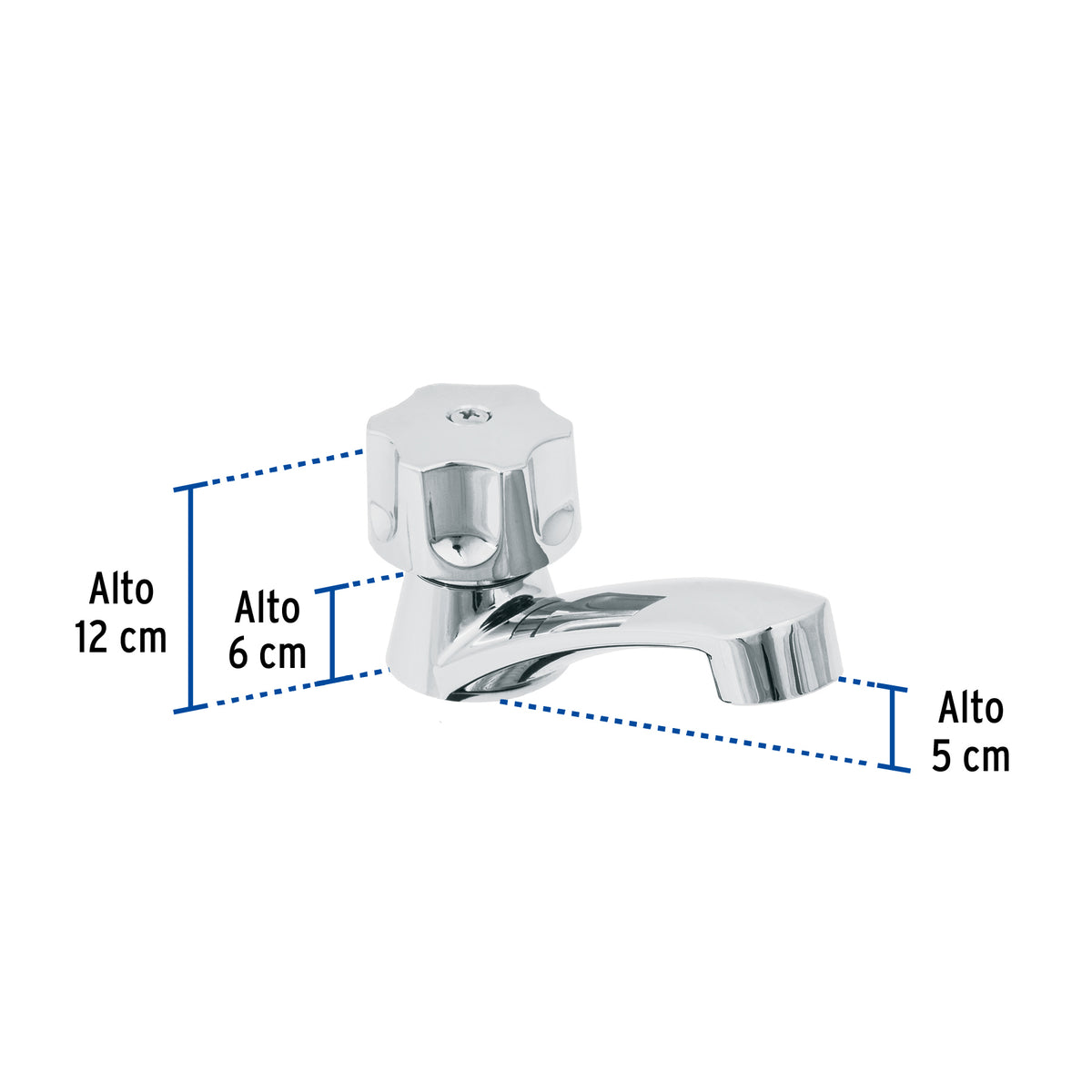 Llave individual para lavabo, ABS, maneral hexagonal, Basic