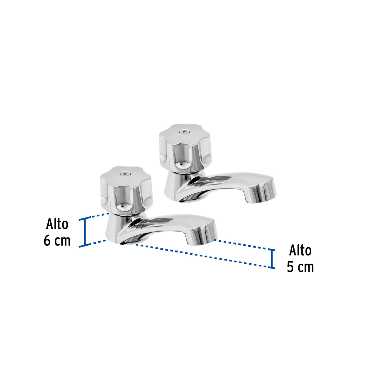 Juego 2 llaves para lavabo, ABS, manerales hexagonal, Basic