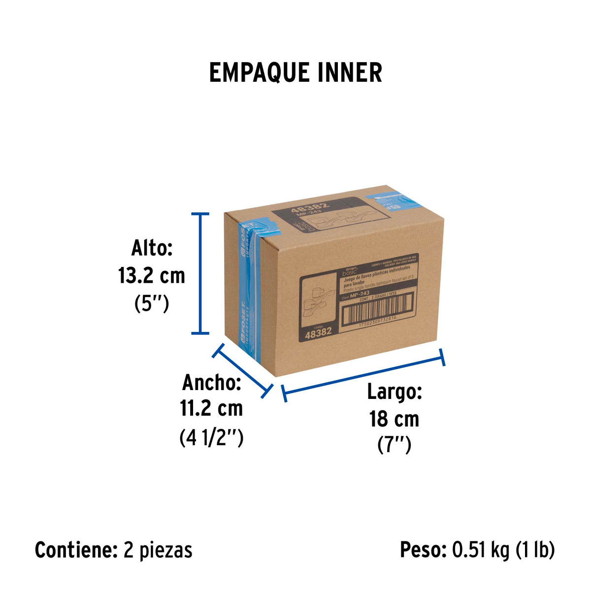Juego 2 llaves para lavabo, ABS, manerales palanca, Basic