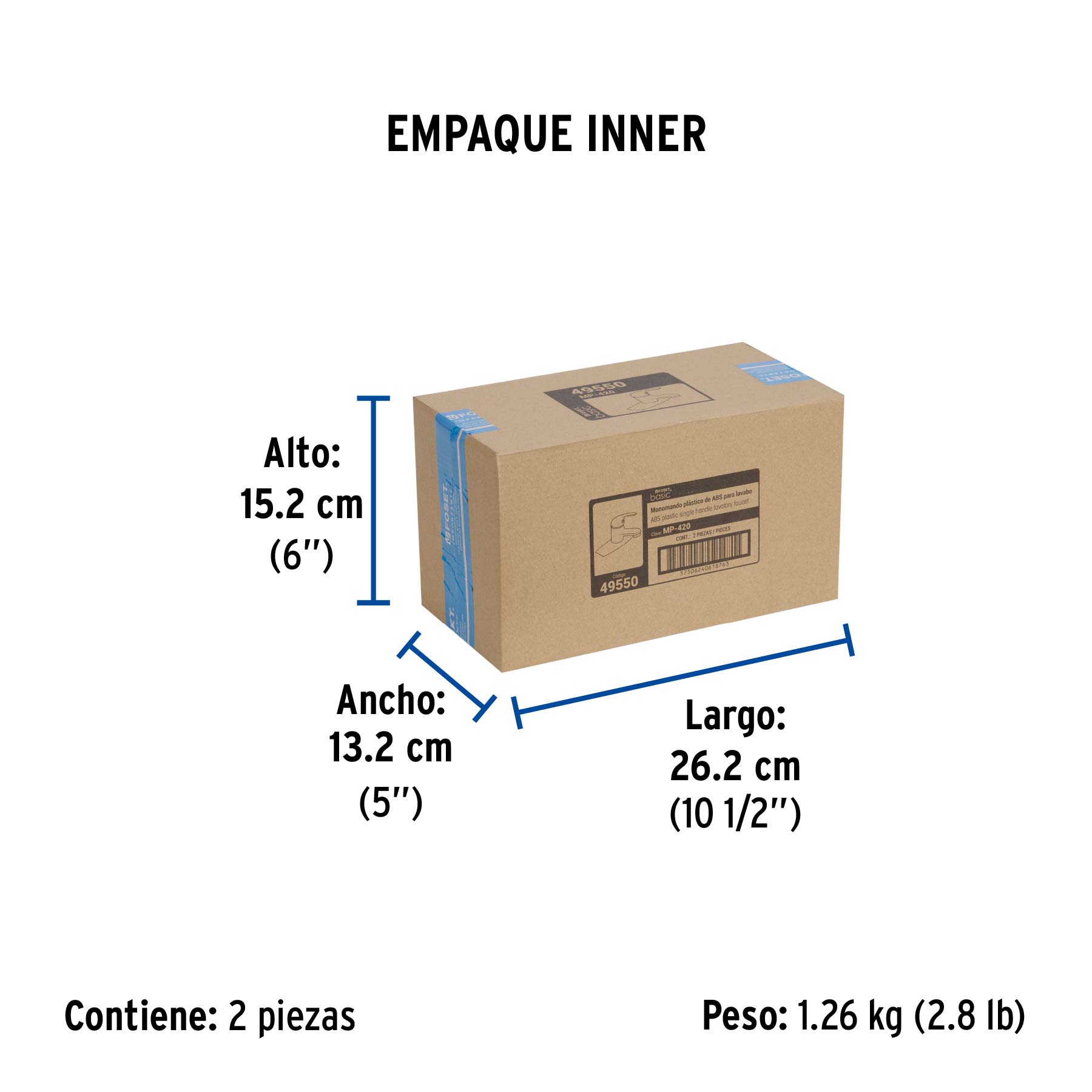 Monomando para lavabo, cuerpo de plástico, Basic