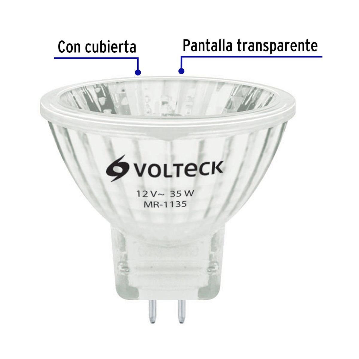 Foco de halógeno tipo MR 11, 35 w, Volteck