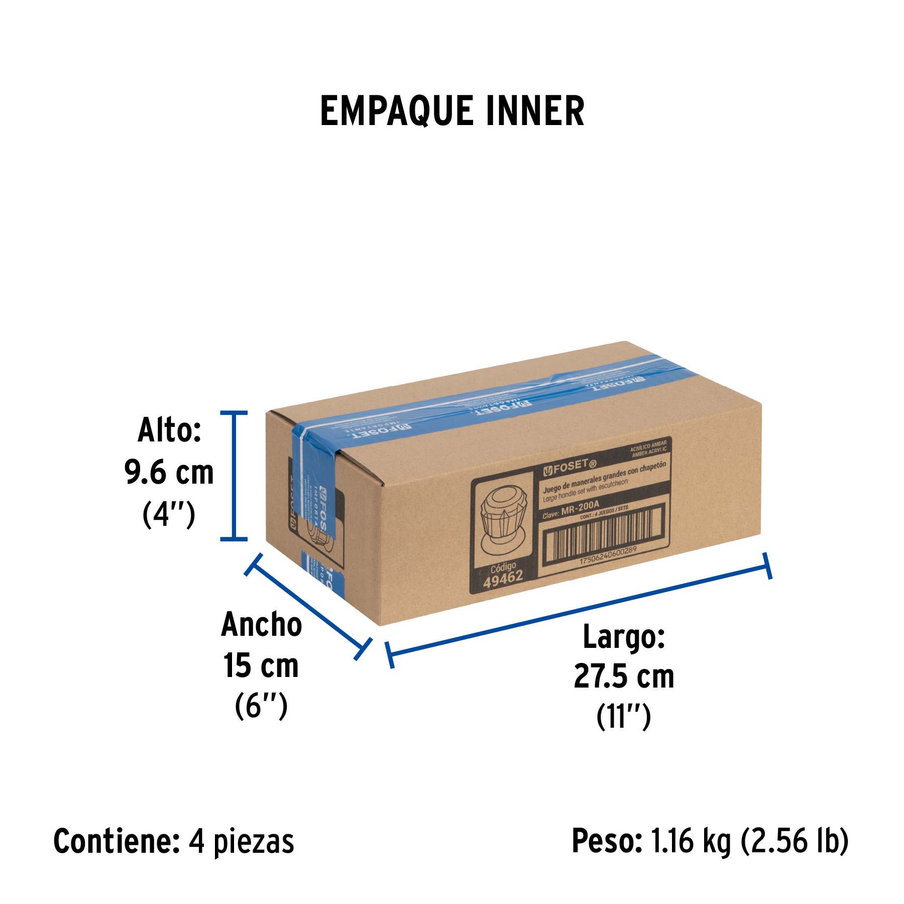 Juego de 2 manerales de acrilico regadera ámbar, Basic