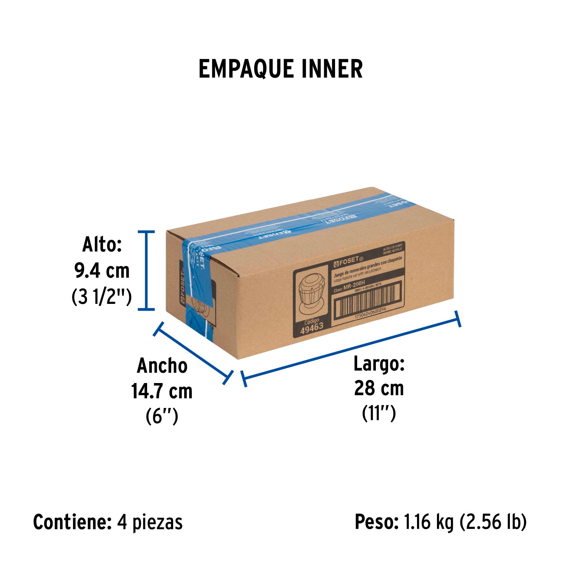 Juego de 2 manerales de acrilico regadera humo, Basic
