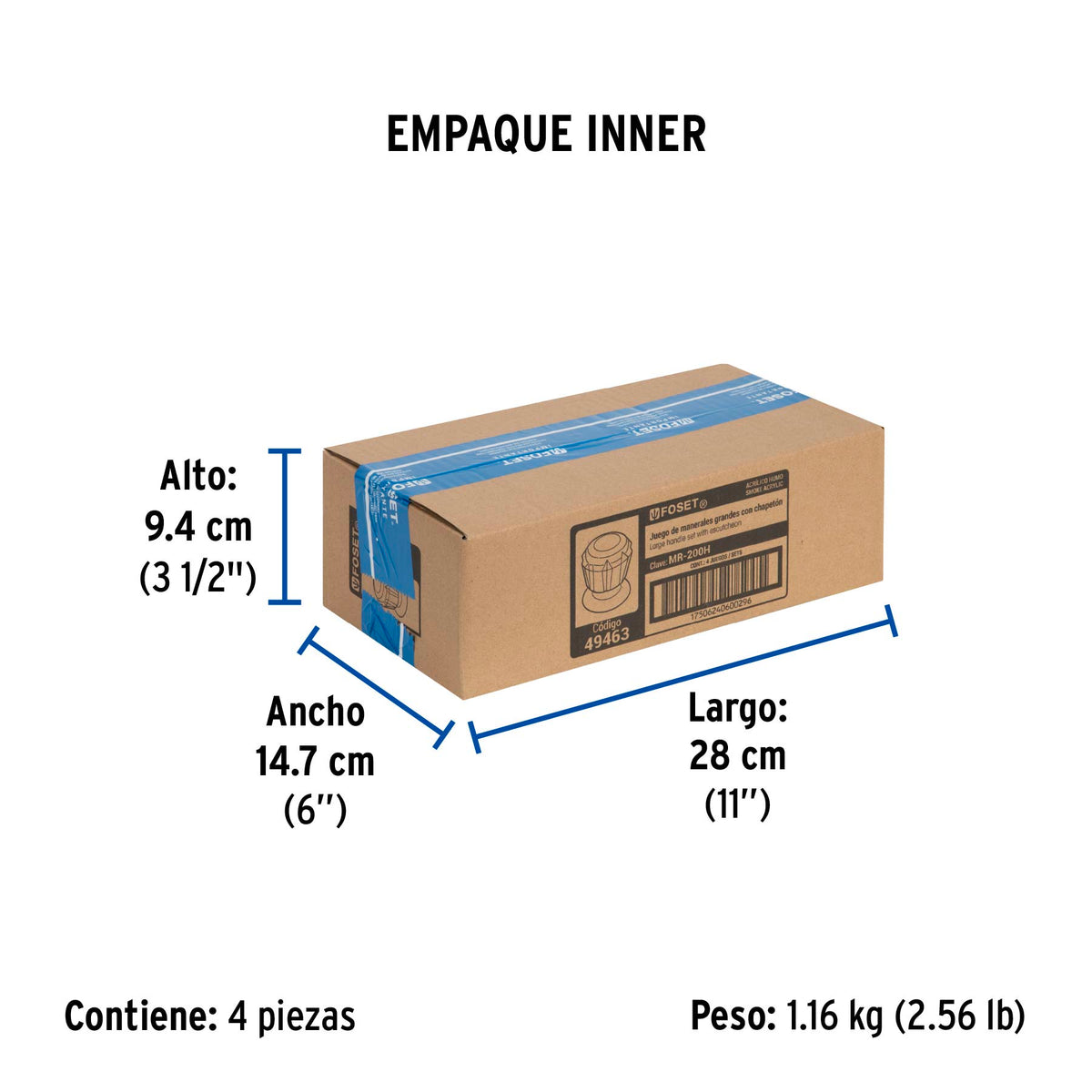 Juego de 2 manerales de acrilico regadera humo, Basic
