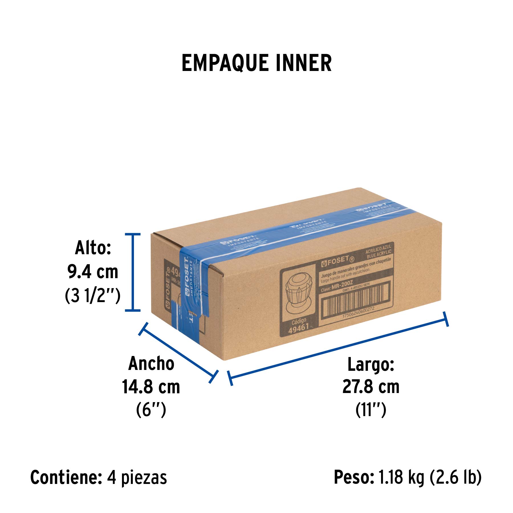 Juego de 2 manerales de acrilico regadera azul, Basic