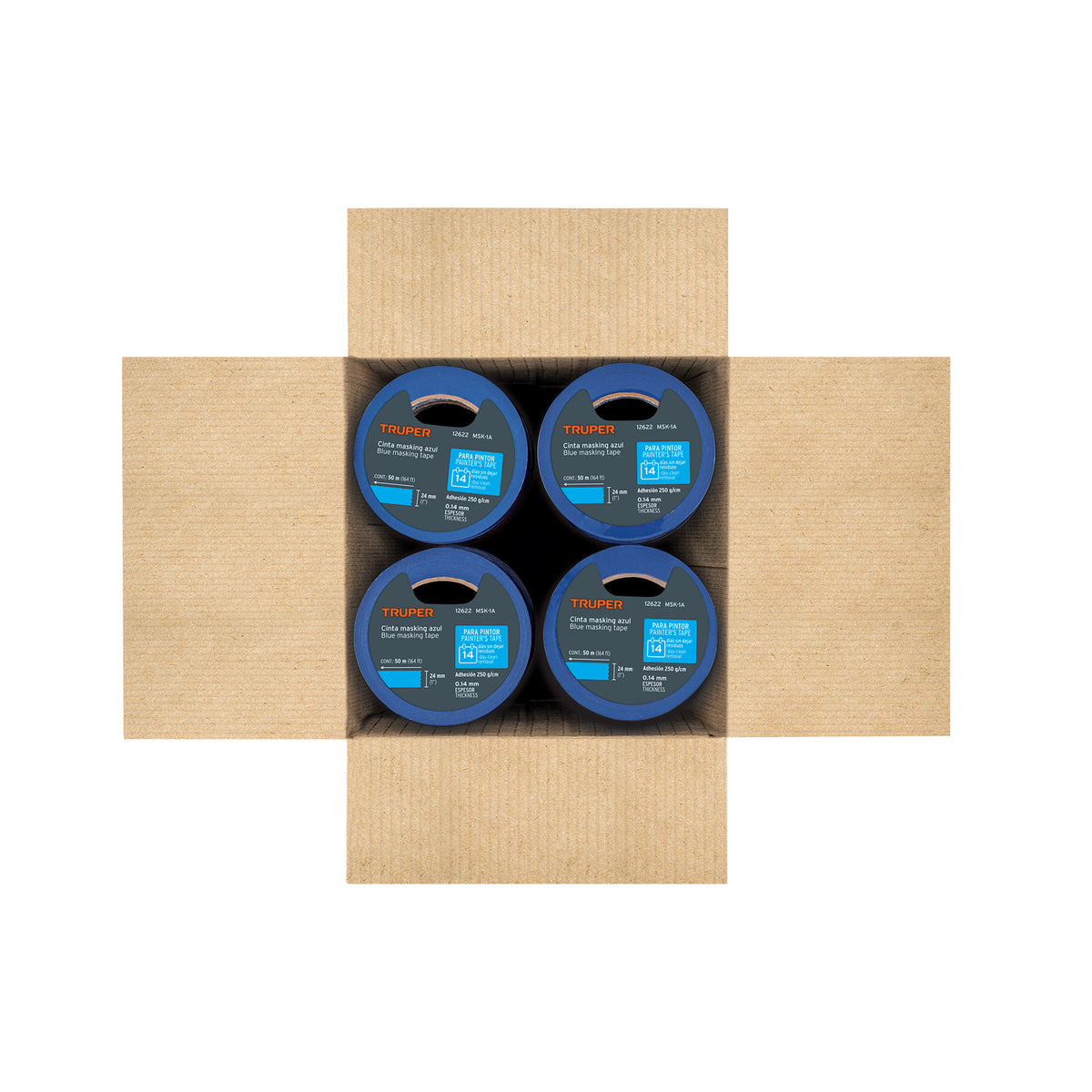 Masking tape, 1" x 50 m, azul
