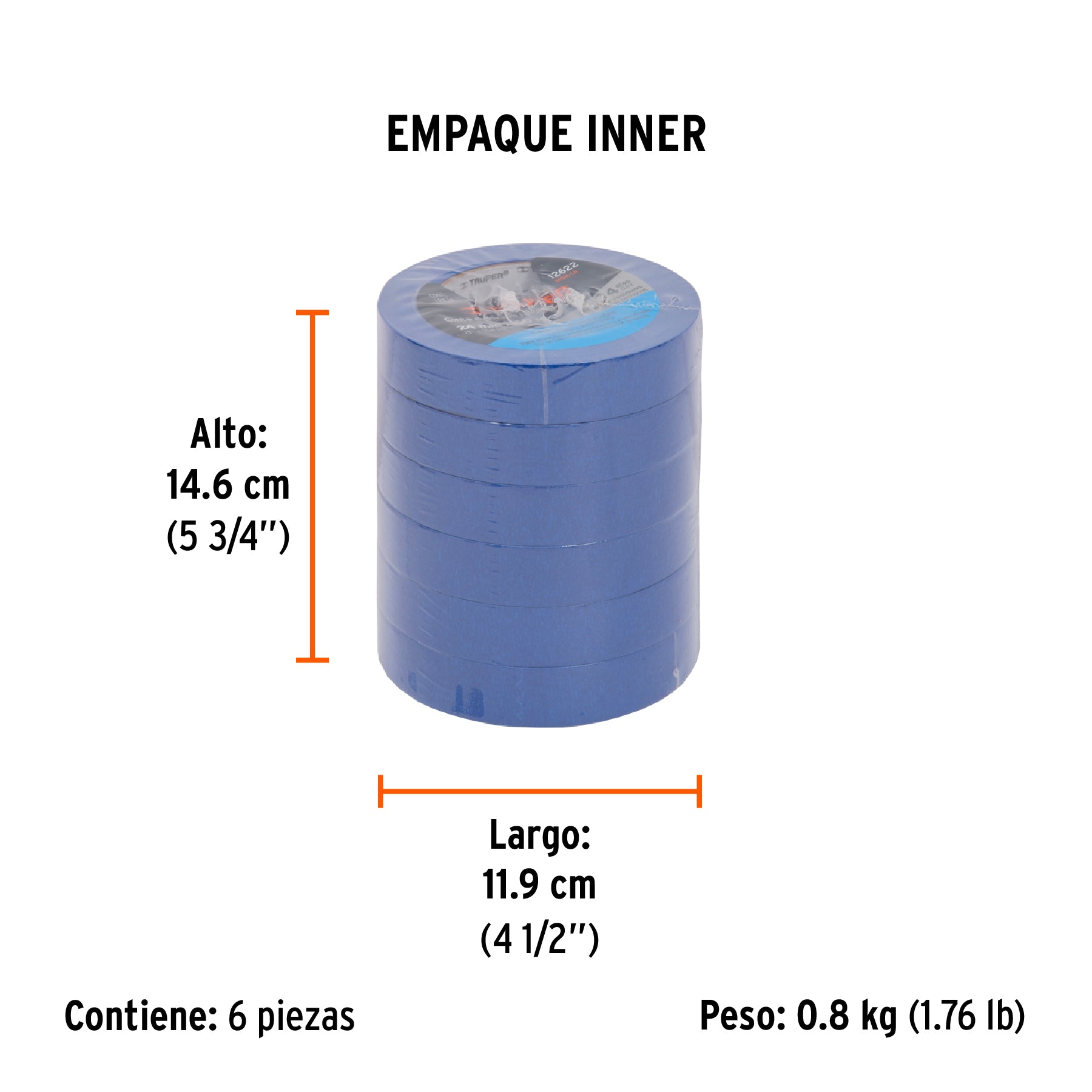 Masking tape, 1" x 50 m, azul