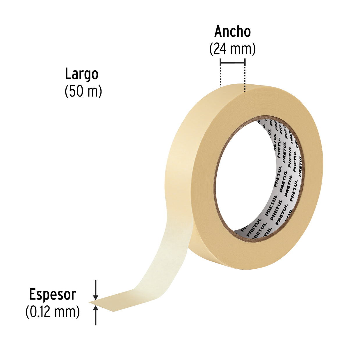 Cinta masking tape de 1' x 50 m, Pretul