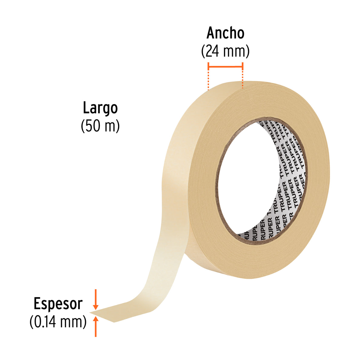 Cinta masking tape, 1"
