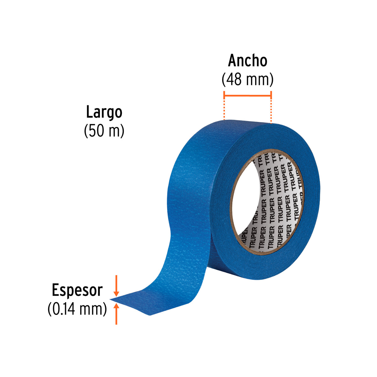 Masking tape, 2" x 50 m, azul