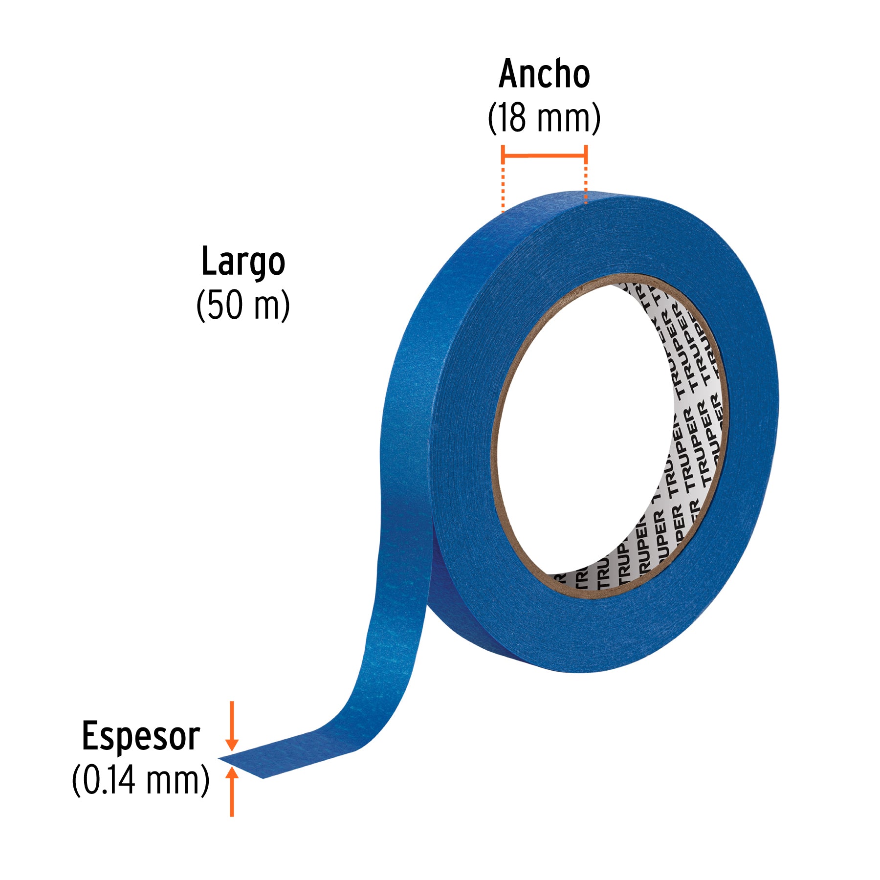 Masking tape, 3/4" x 50 m, azul