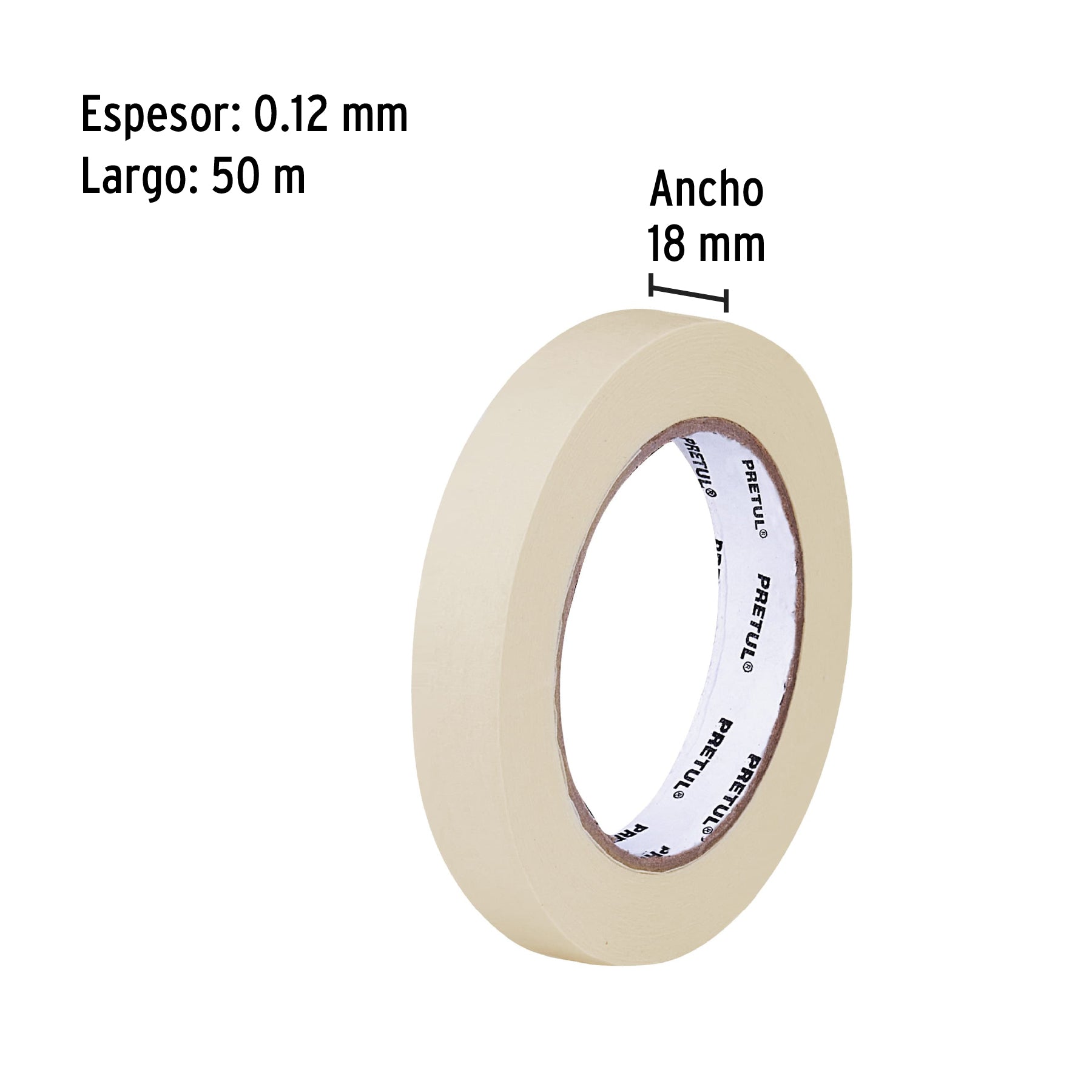 Cinta masking tape de 3/4' x 50 m, Pretul