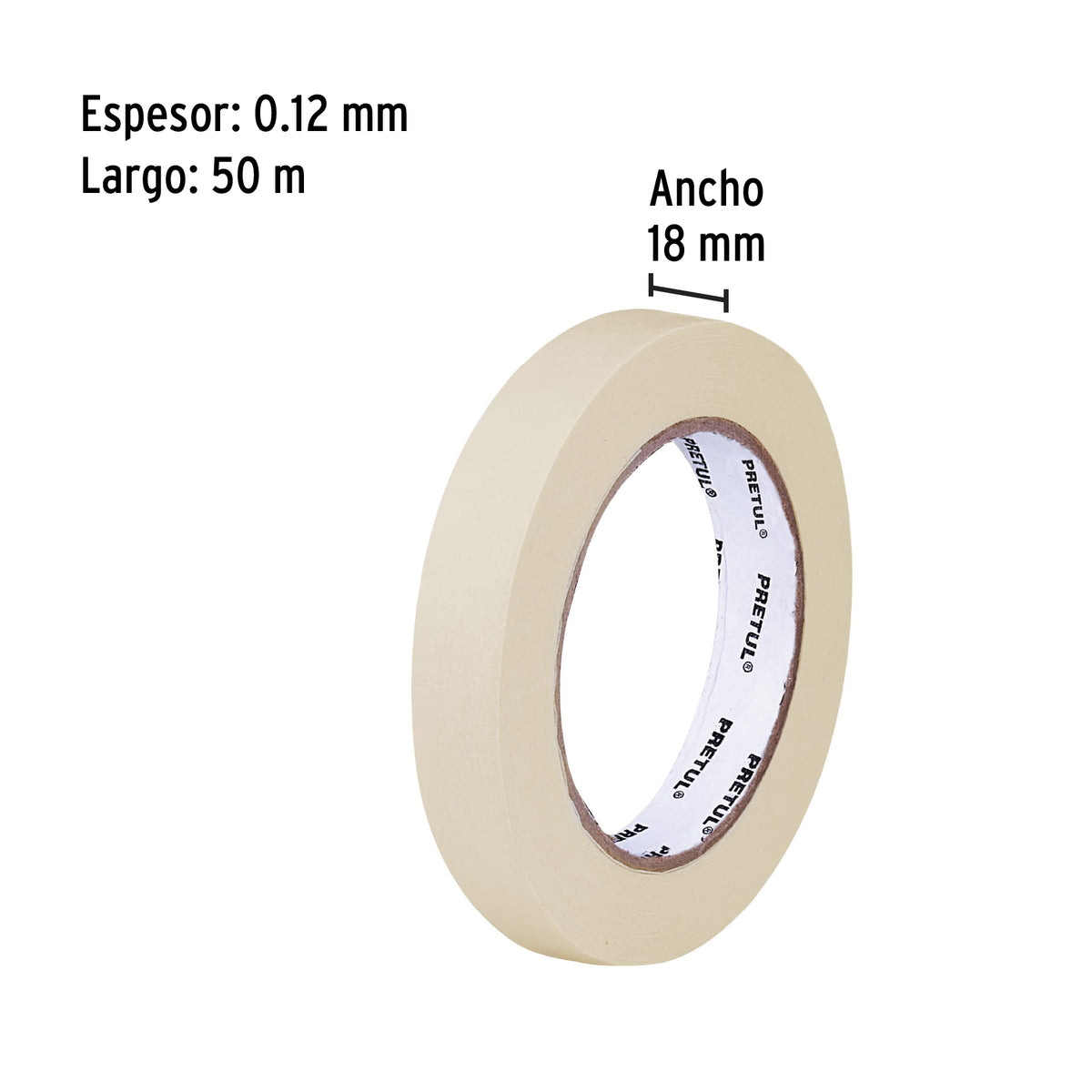 Cinta masking tape de 3/4' x 50 m, Pretul