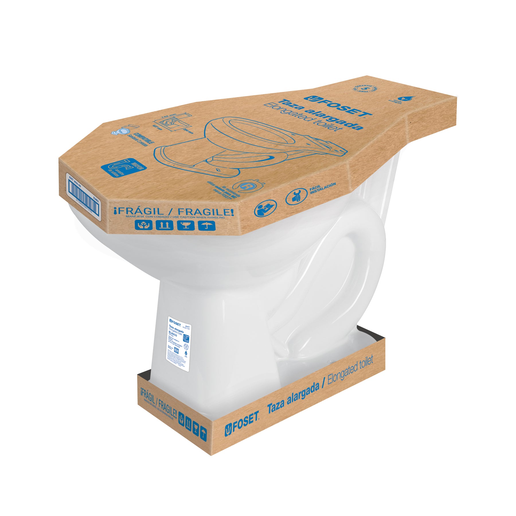 Taza alargada de porcelana, blanco, FOSET