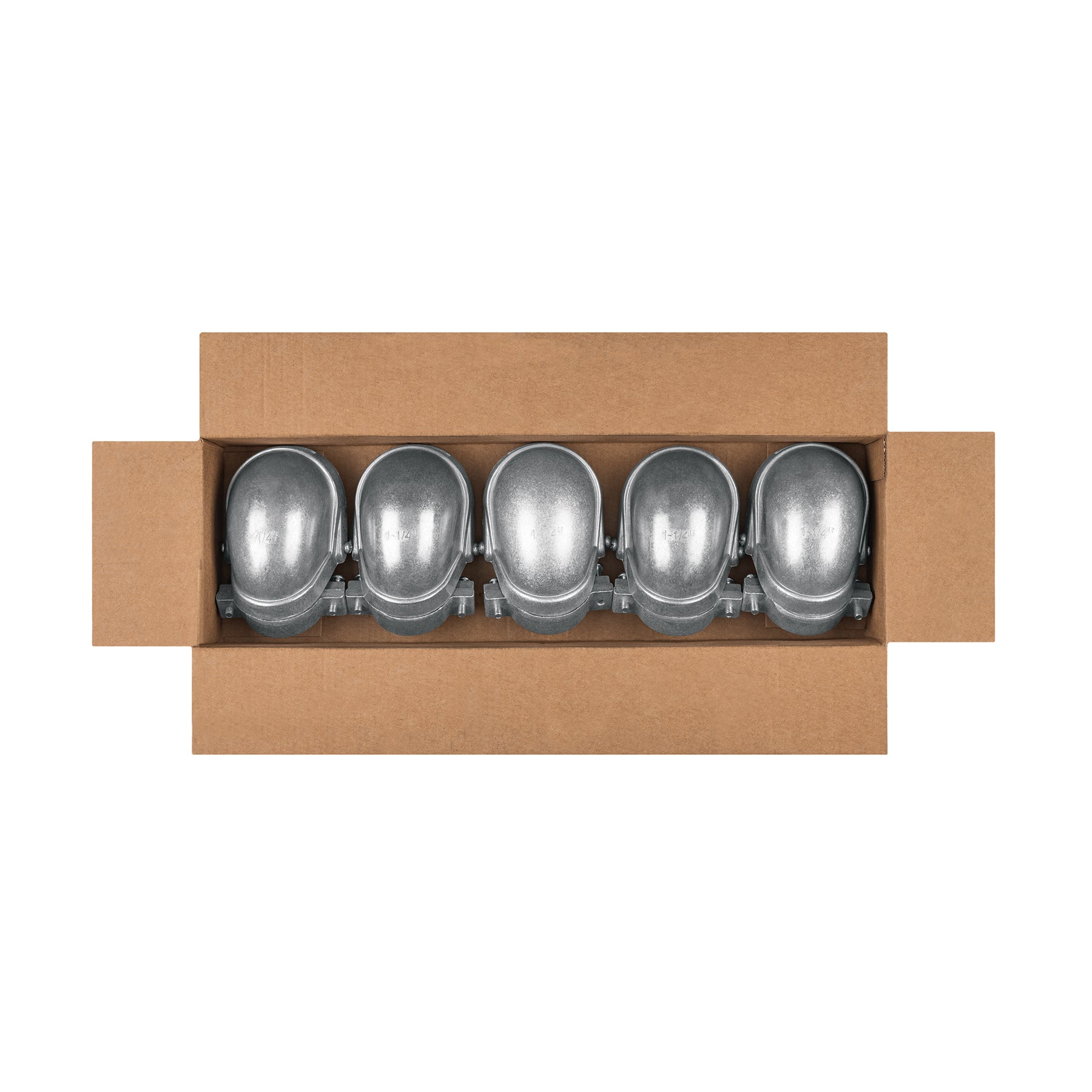 Mufa con abrazadera para tubo 1-1/4", Volteck