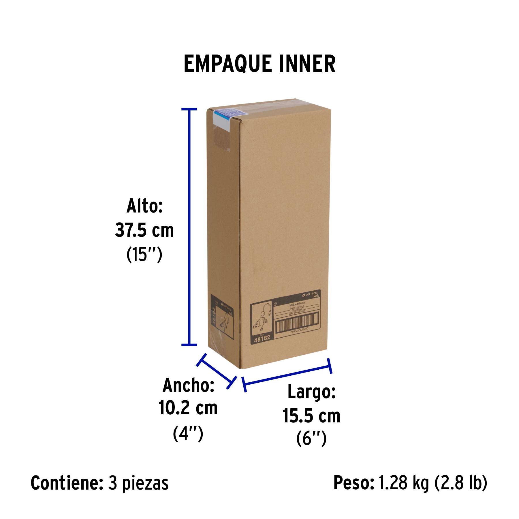 Multicontacto de niño, 4 entradas,16 AWG