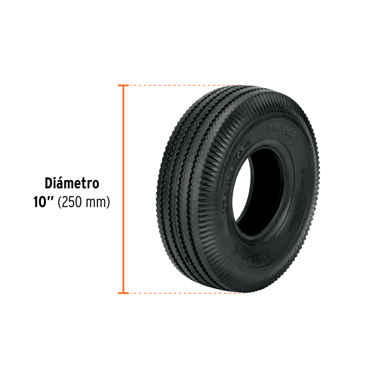 Rueda neumática de 10" sin cámara, TRUPER