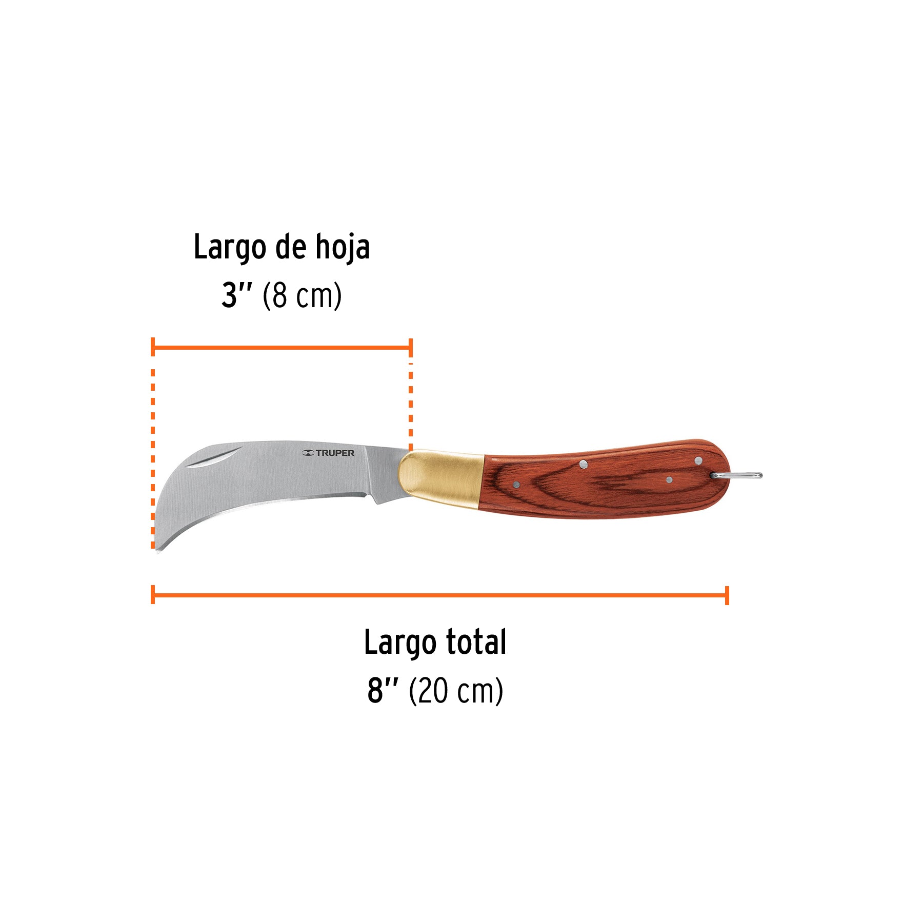 Cuchillo abatible para electricista, 8"