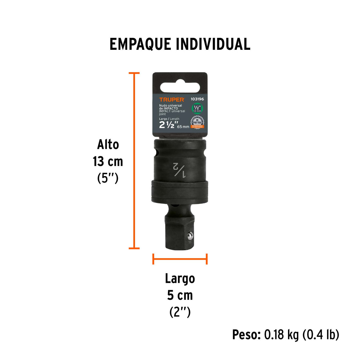 Nudo universal para dados de impacto cuadro 1/2', Truper