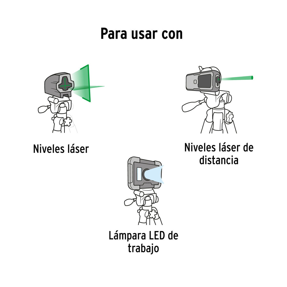 Tripié telescópico para nivel láser, altura max. 1.45 m