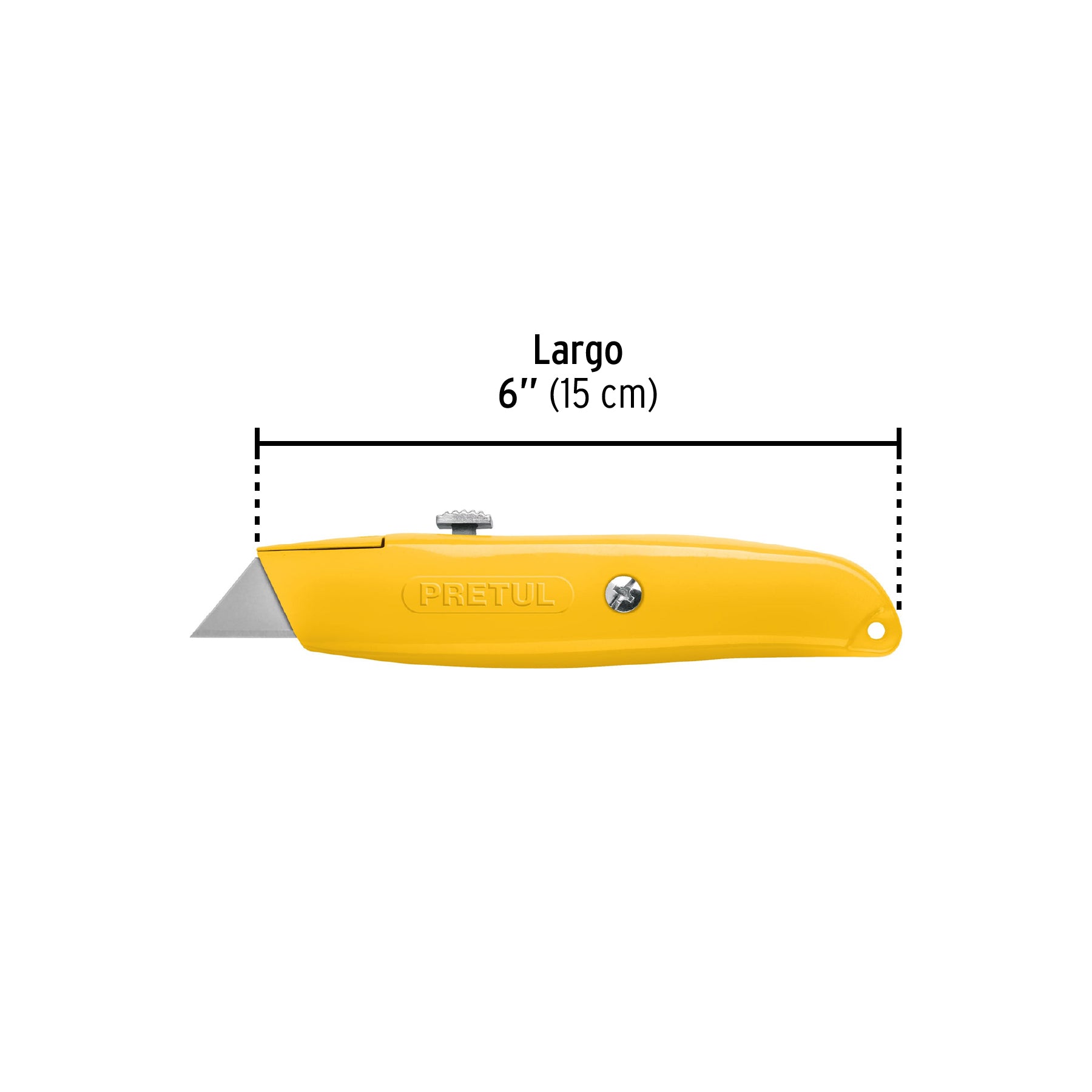 Navaja multiusos, cuchilla rectráctil, 6", con 3 cuchillas
