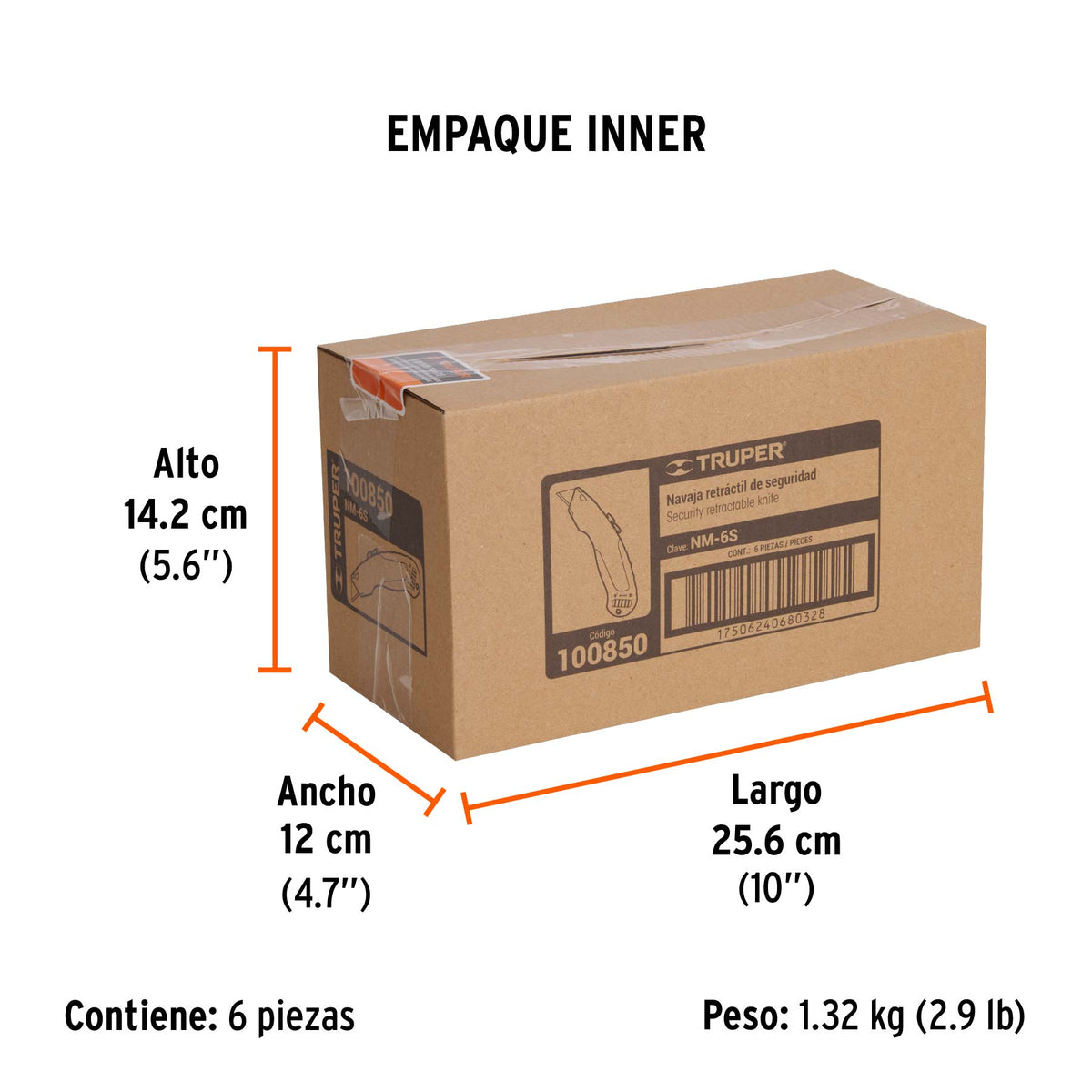 Navaja de seguridad retráctil, 6'