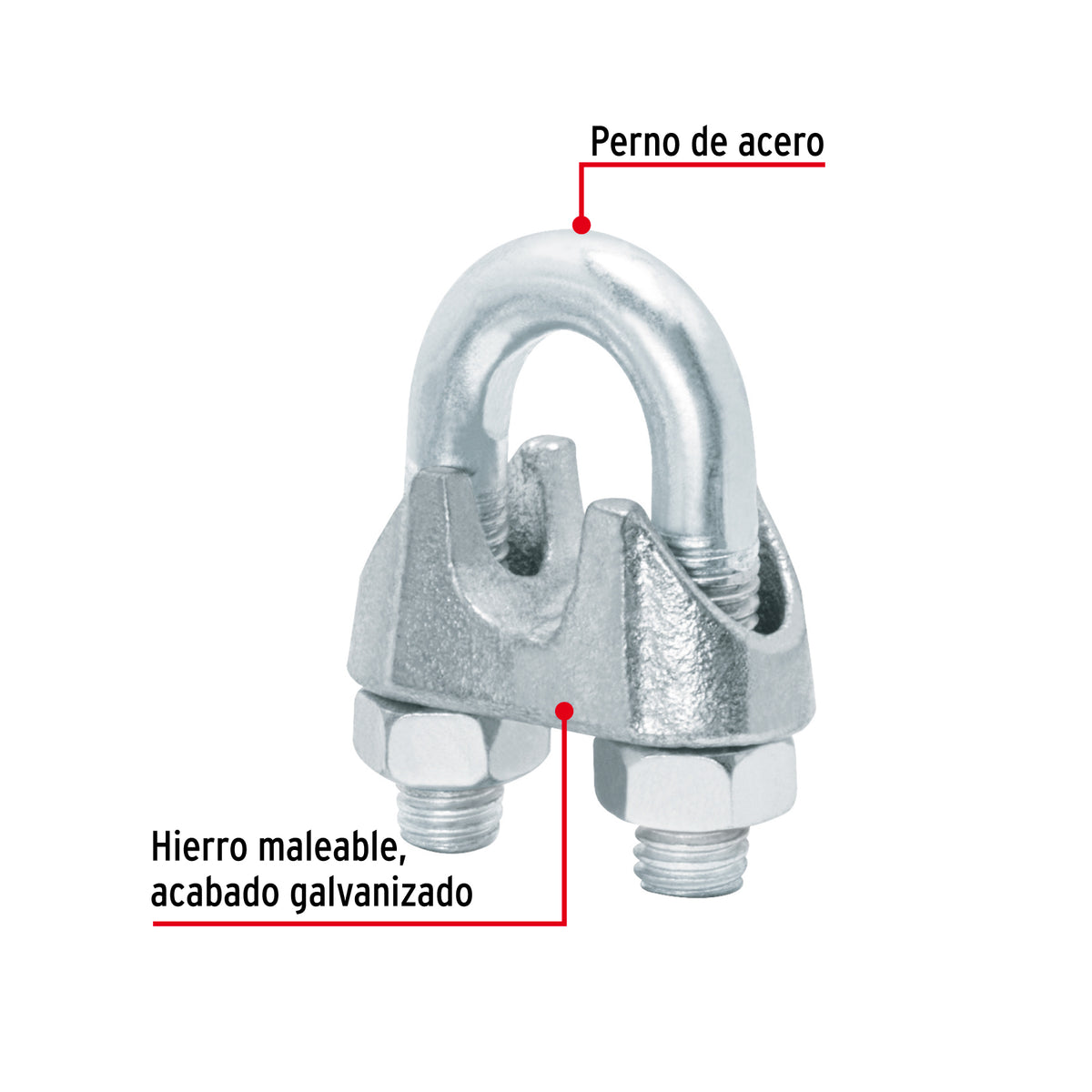 Nudo para cable de 1/2" tarjeta con 1 pza