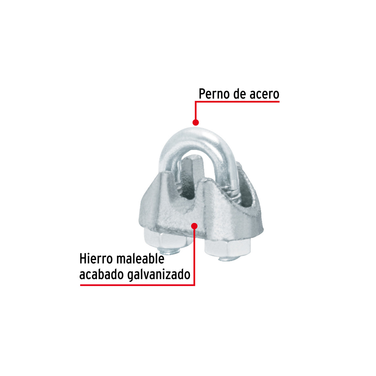 Nudo para cable de 1/8" tarjeta con 2 pzas