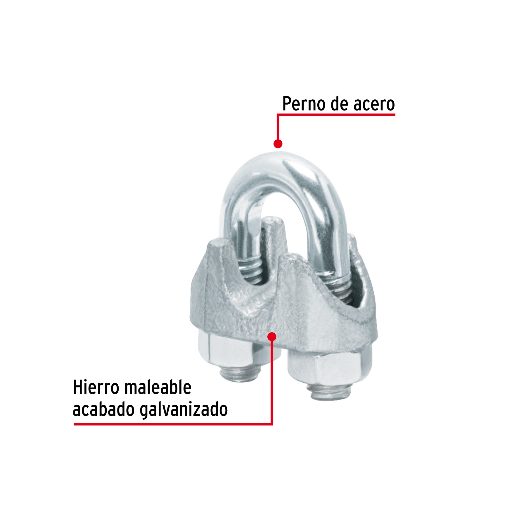 Nudo para cable de 5/16" tarjeta con 2 pzas
