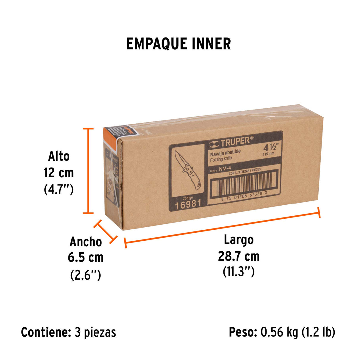 Navaja 4" abatible mango metálico