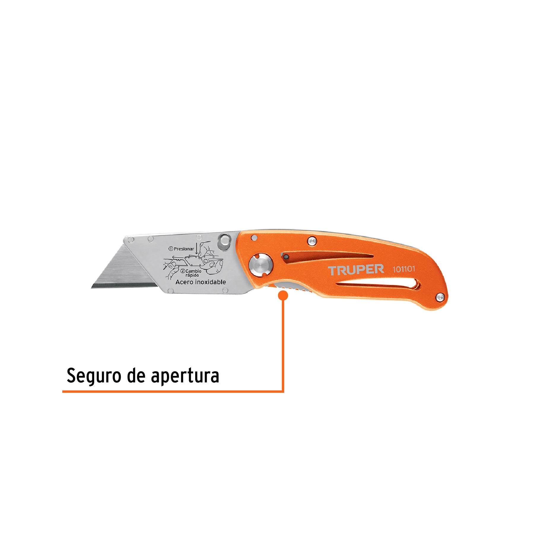 Navaja plegable, cuerpo metálico, 6'