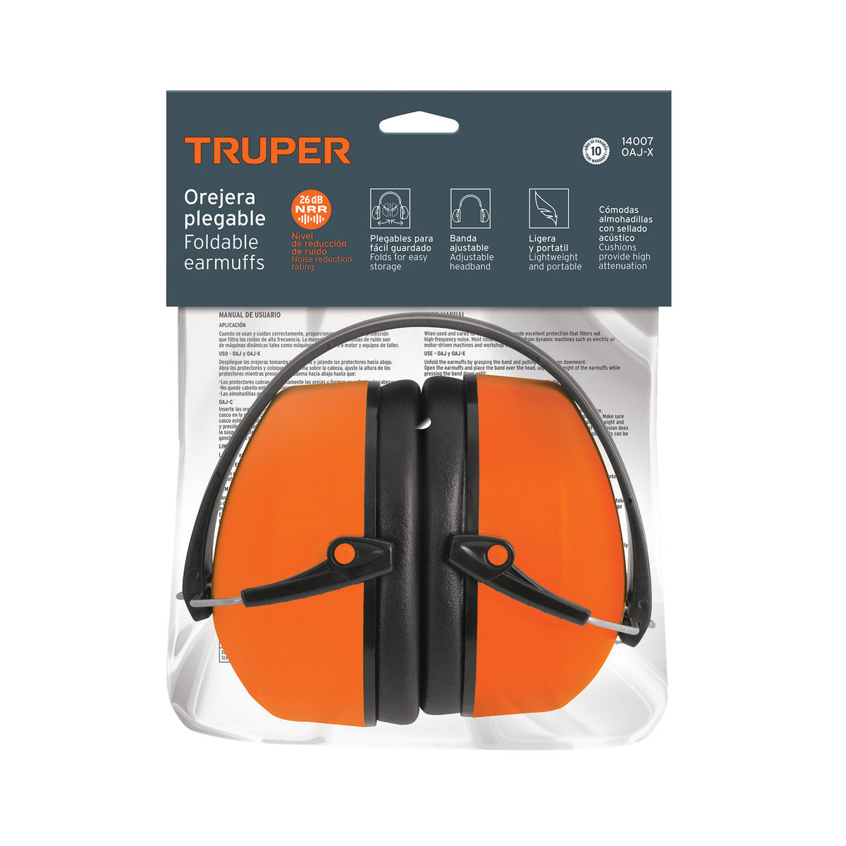 Orejera plegable, ajustable