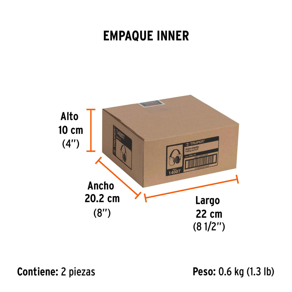 Orejera plegable, ajustable
