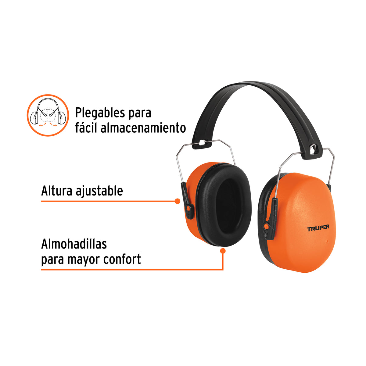 Orejera plegable, ajustable