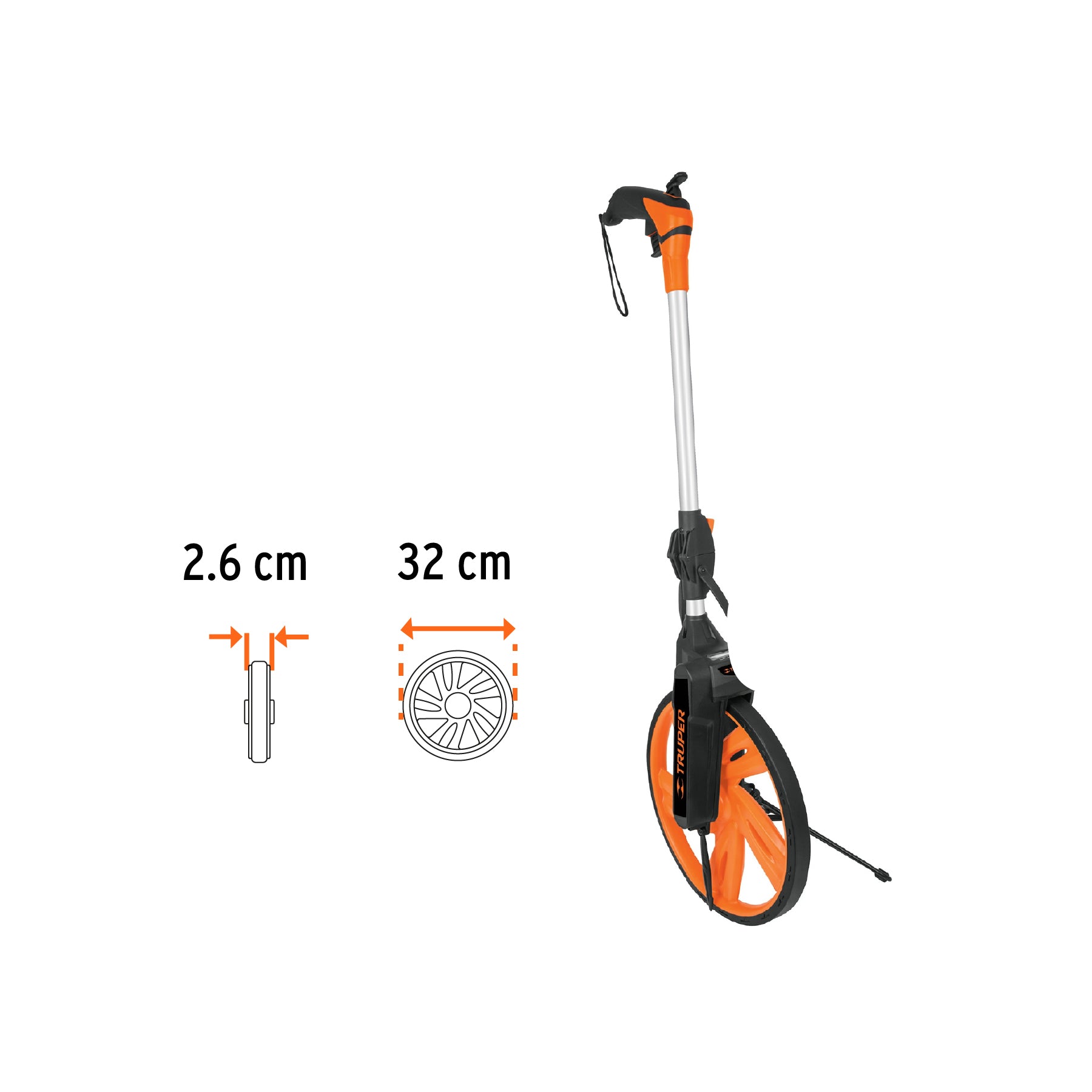 Odómetro con freno, rueda de 13", TRUPER