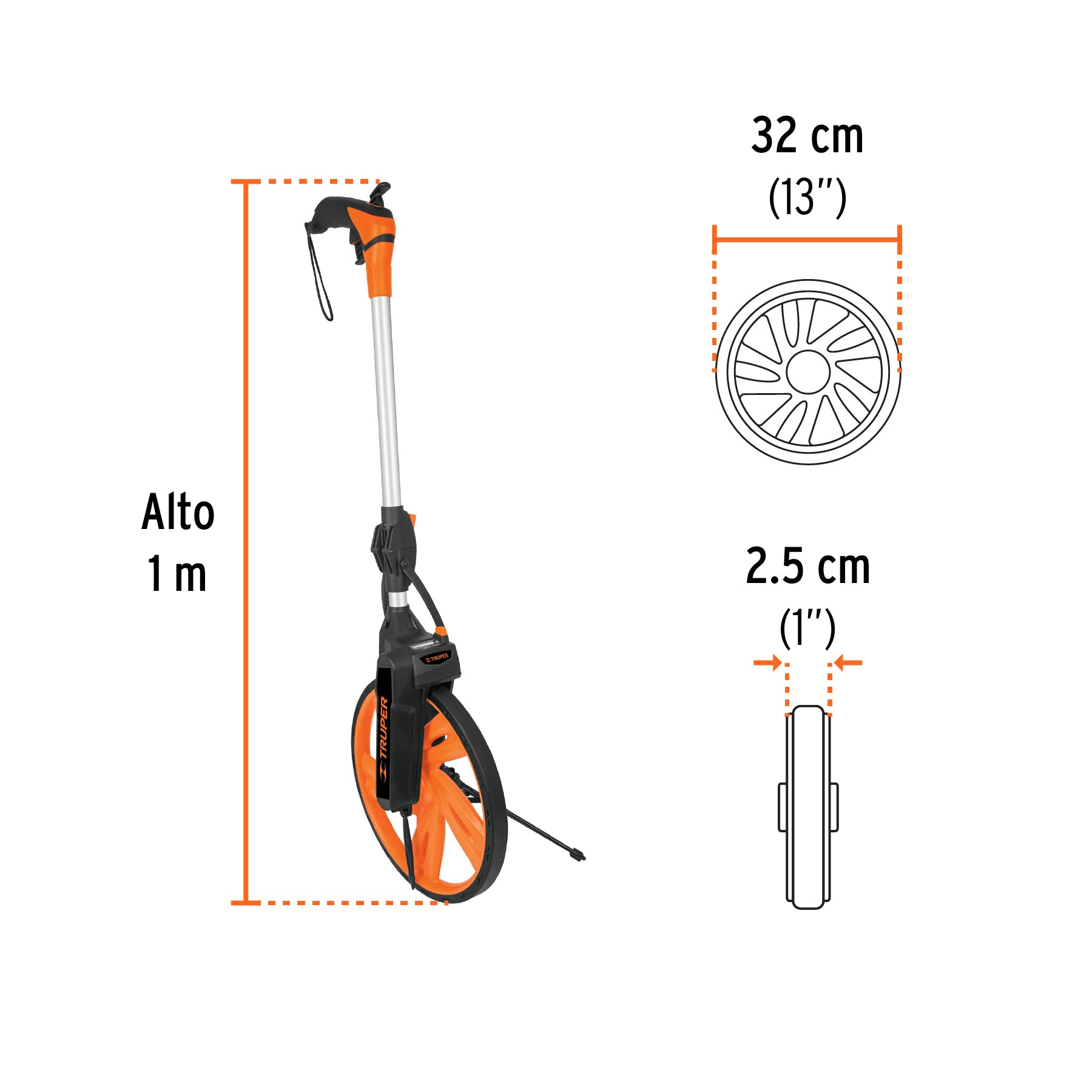 Odómetro con rueda de 12" y freno