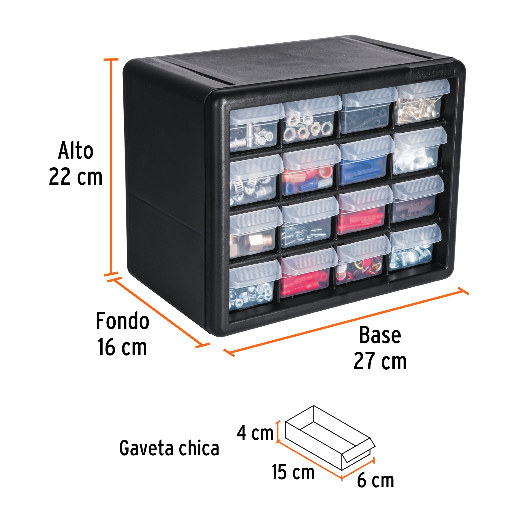 Organizador 10" con 16 compartimentos