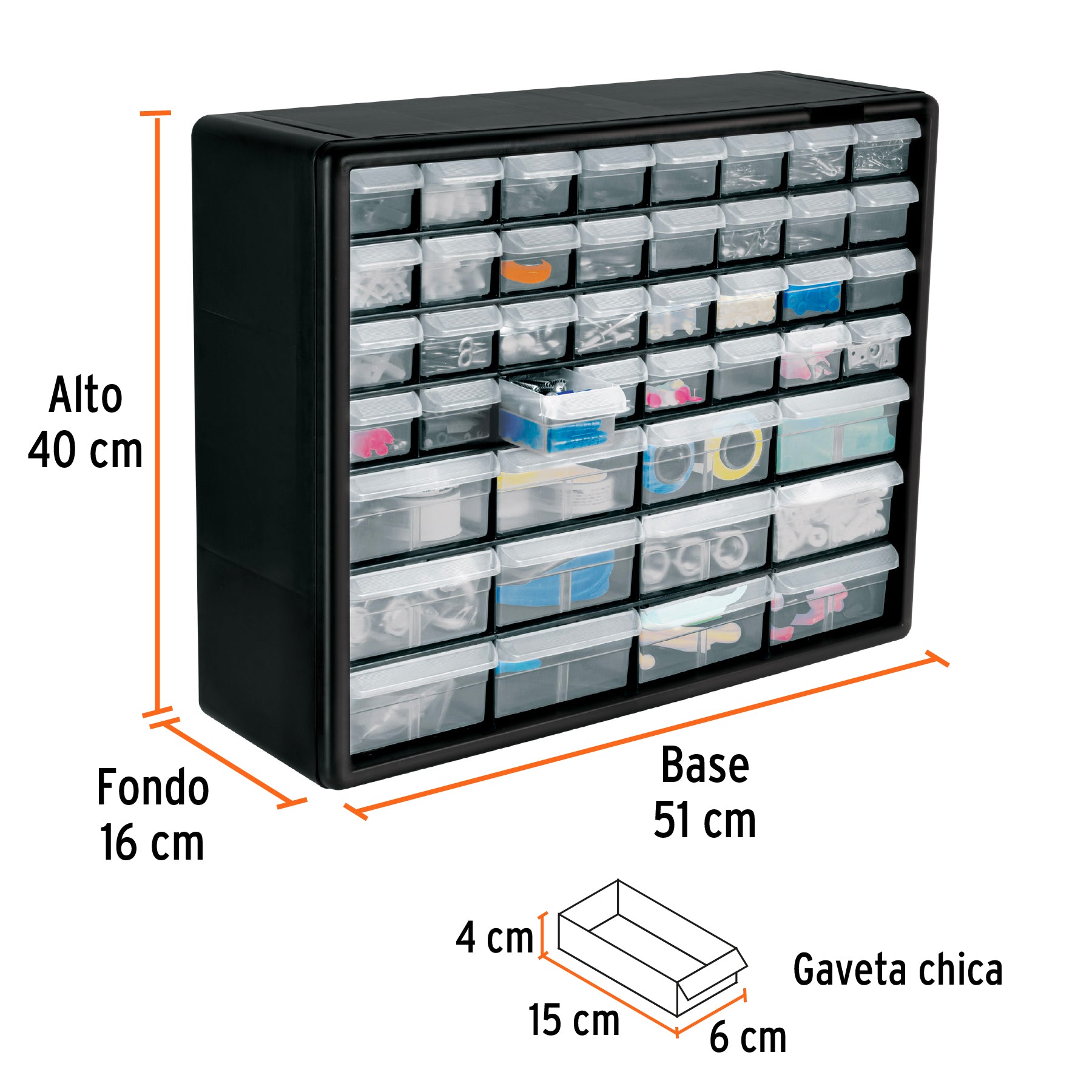 Organizador 20" con 64 compartimentos