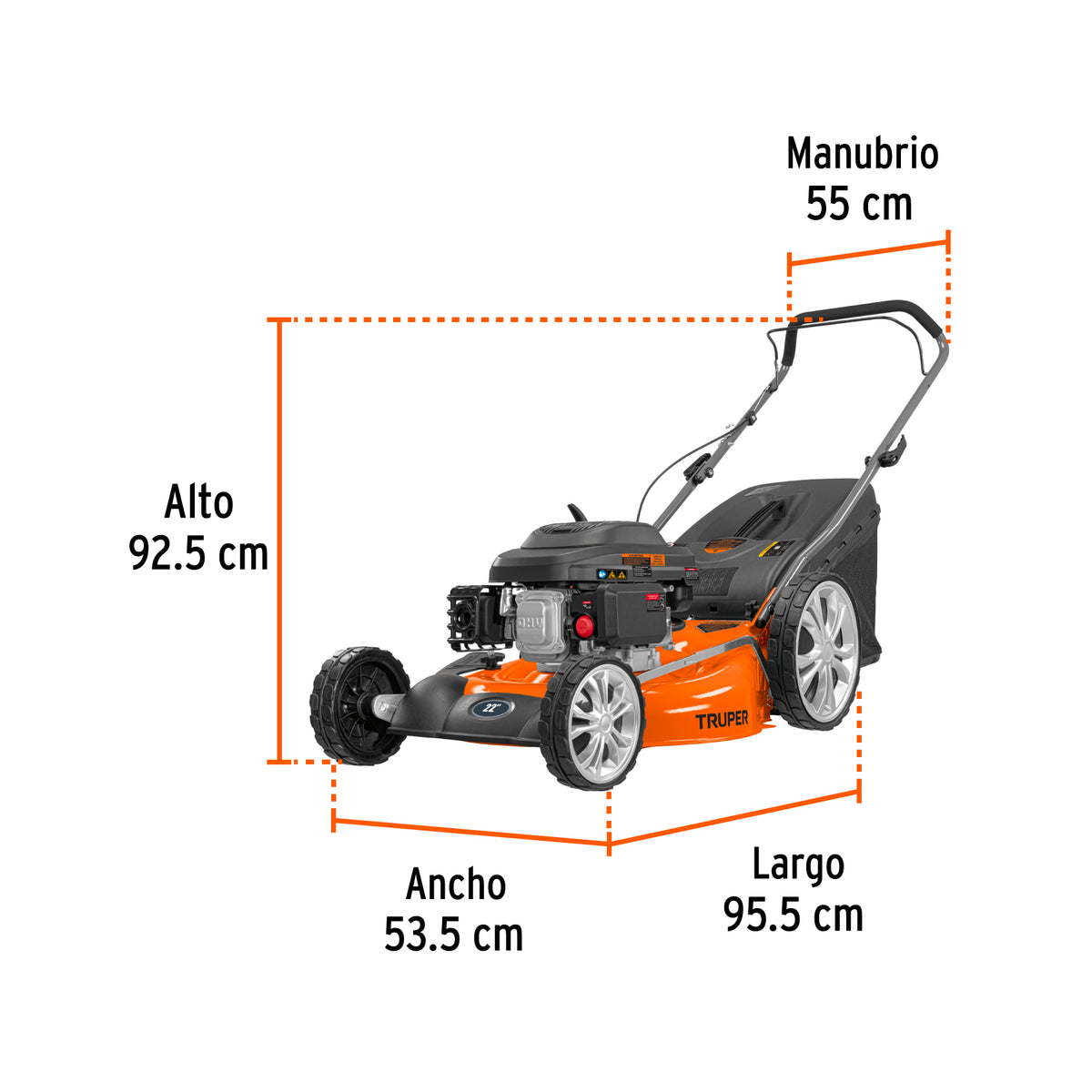 Podadoras con motor a gasolina, 6HP, de 22"