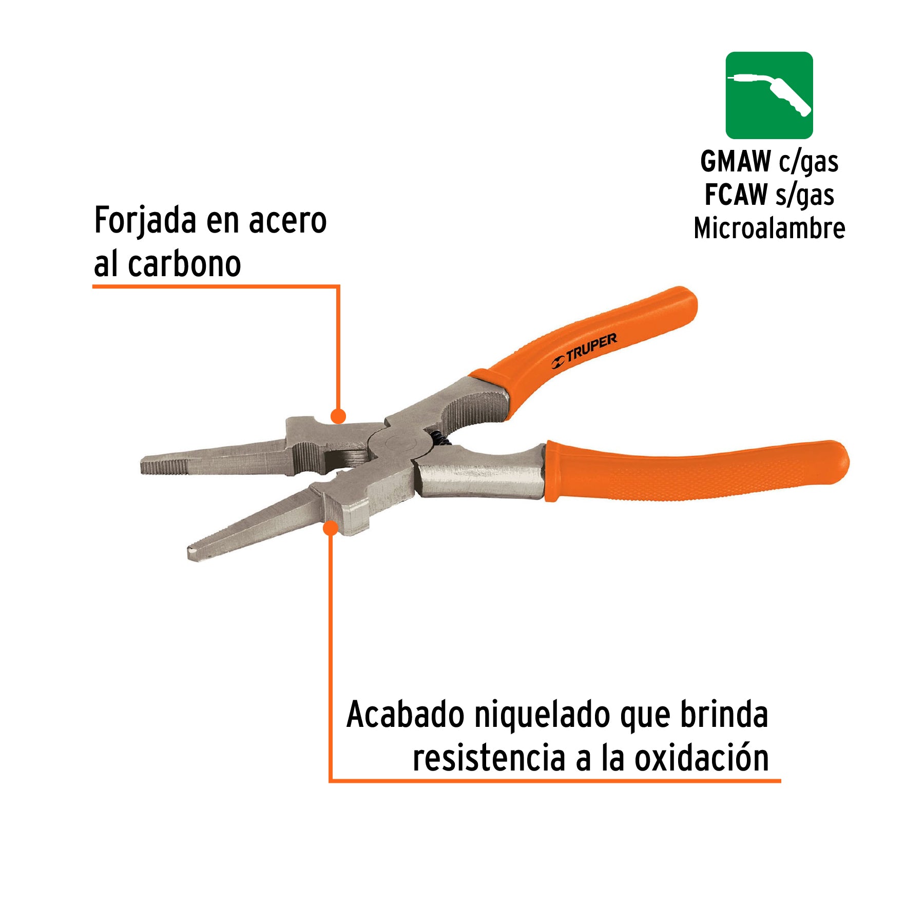 Pinza para soldadora de microalambre