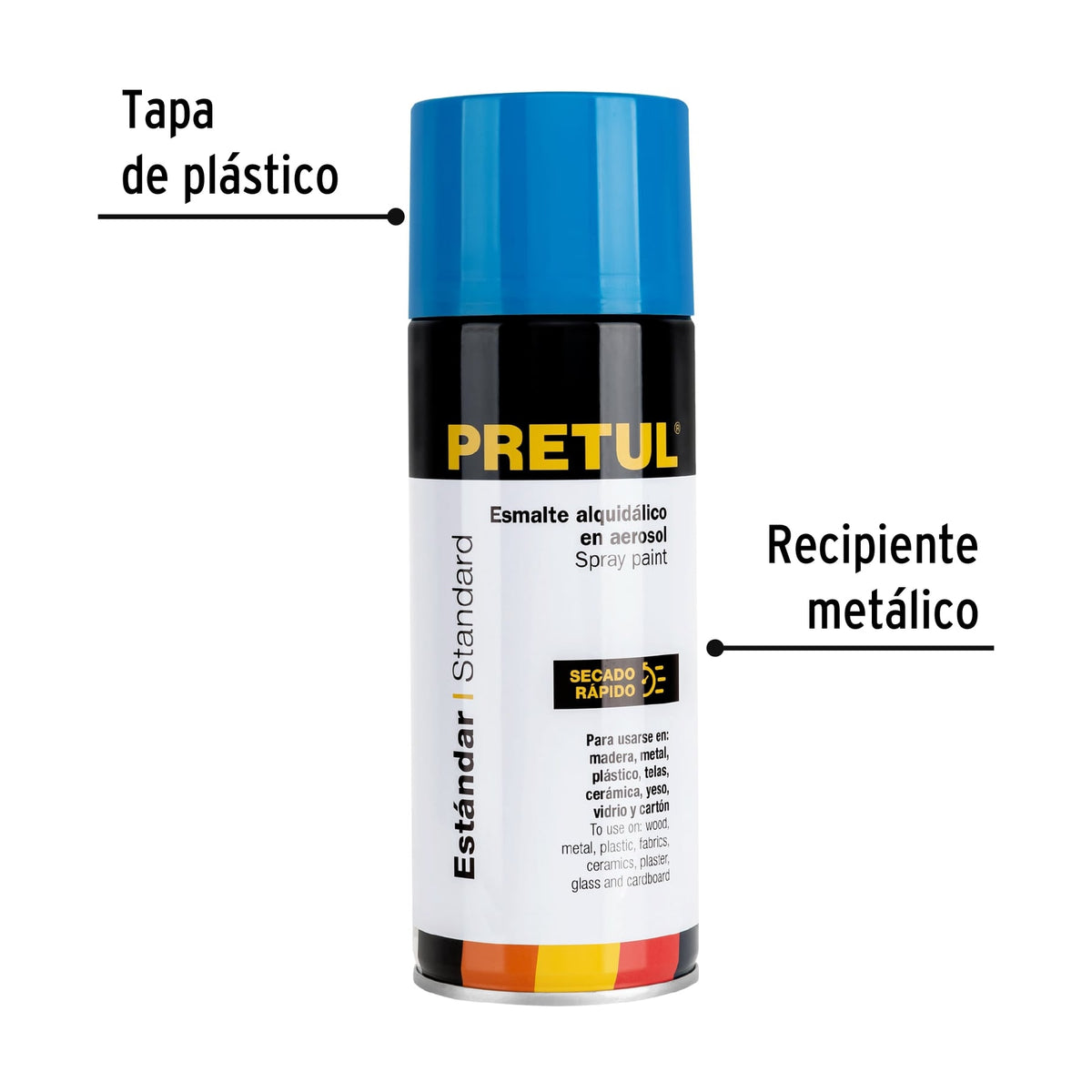 Pintura (Esmalte acrílico) en aerosol, azul holandés, Pretul