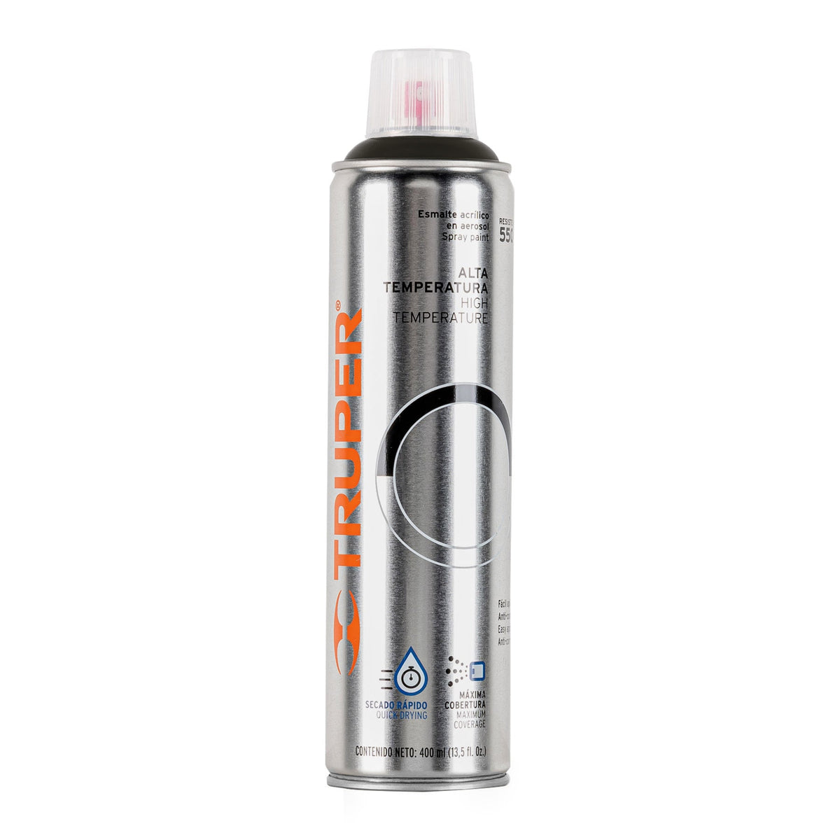 Pintura (Esmalte acrílico) en aerosol,alta temperatura,negro