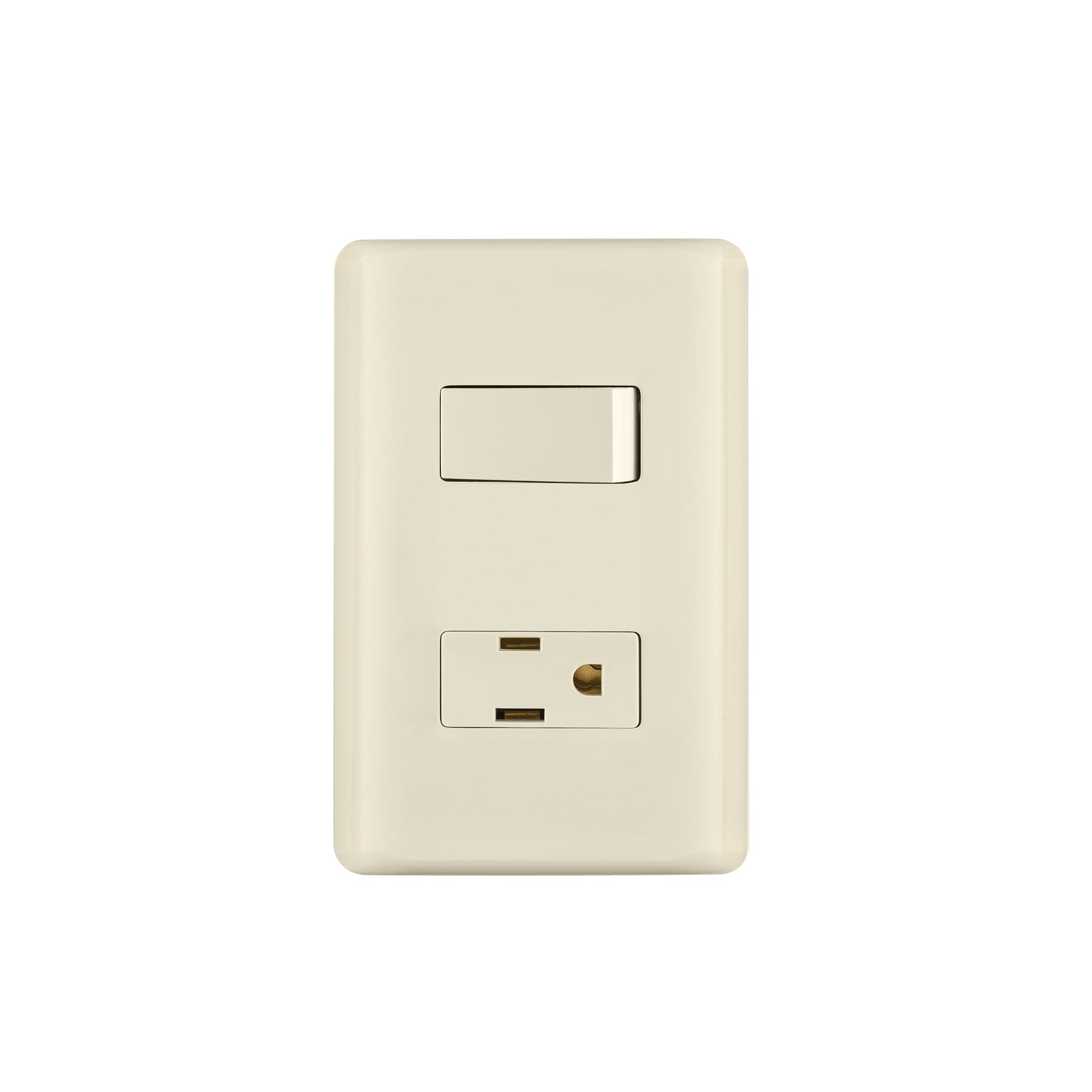Placa armada interruptor y contacto, marfil, Volteck