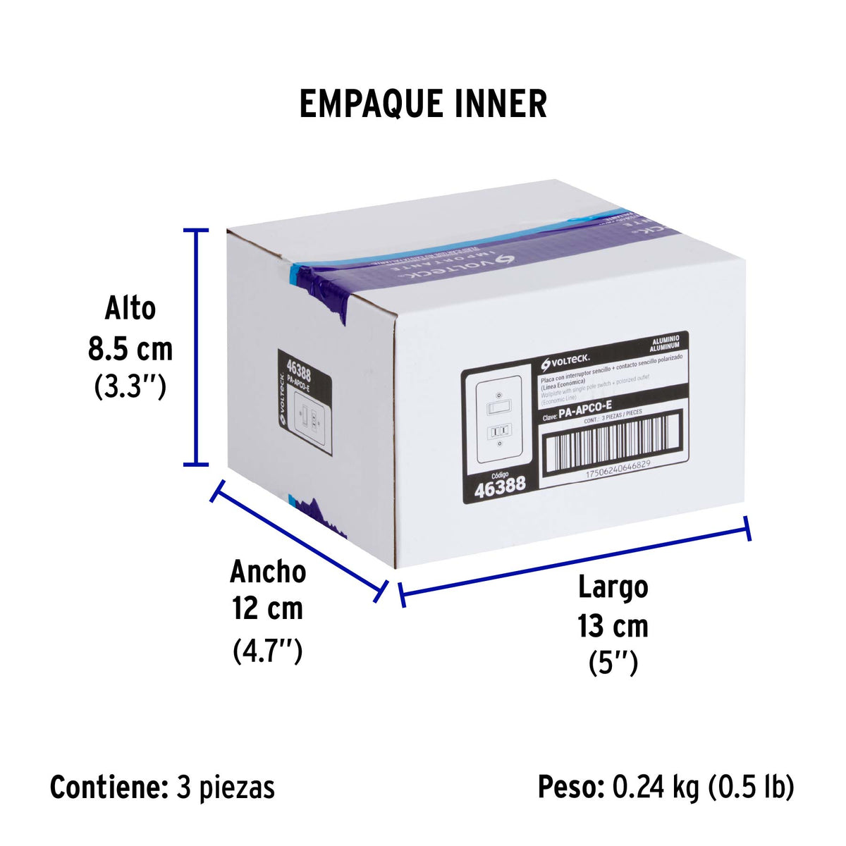 Placa armada contacto e interruptor, línea Económica